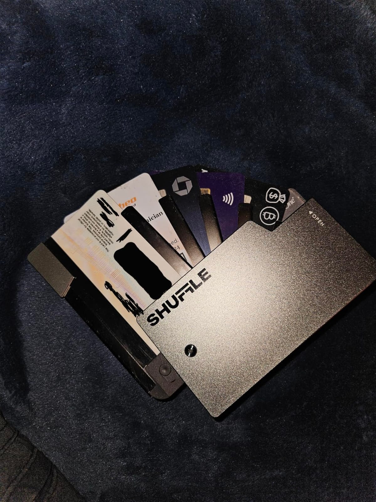 Shuffle Wallet for Men, Deck-of-Cards Opening, RFID Blocking (Raw Titanium) customer photo 2