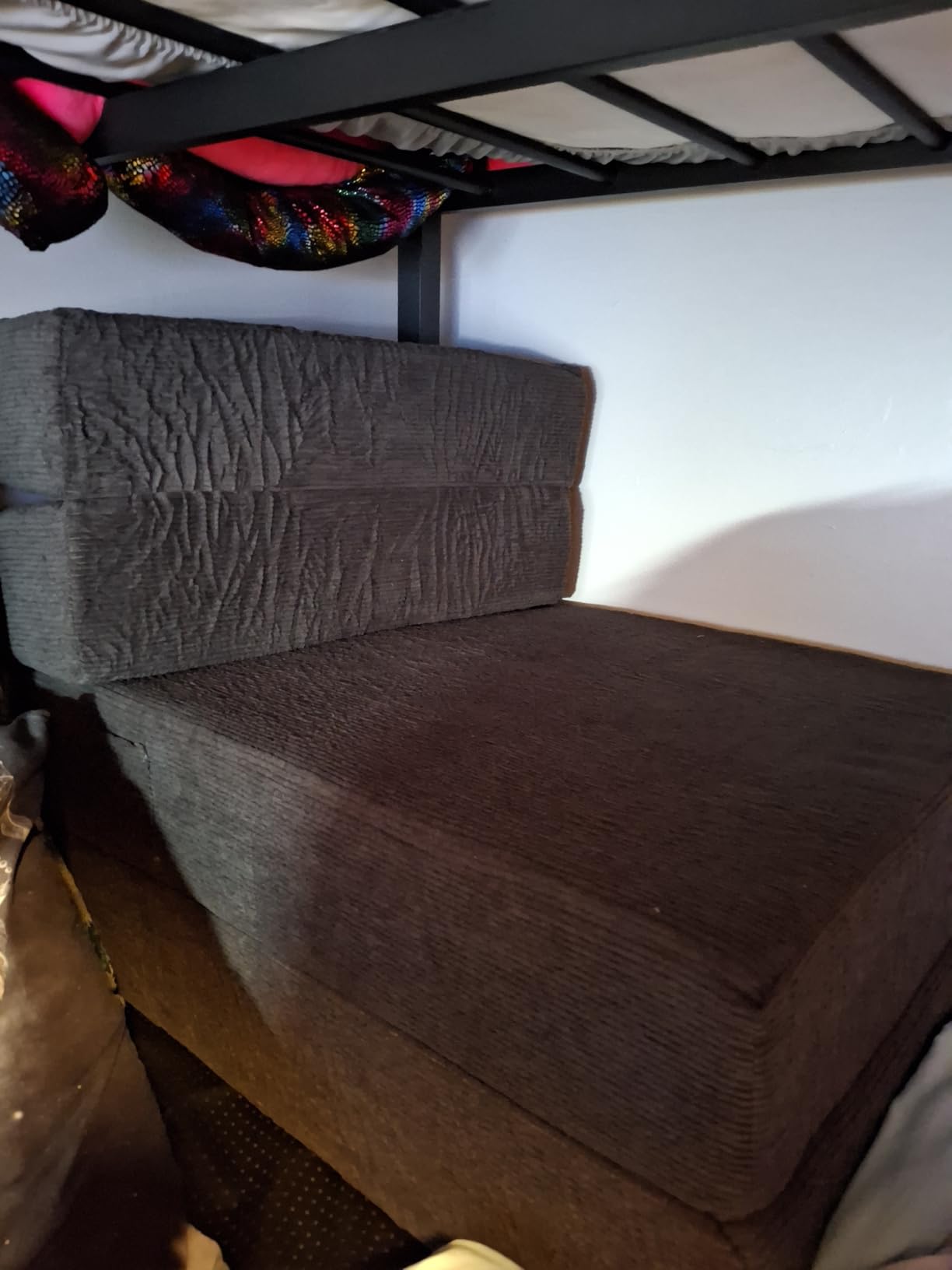 Folding Sofa Bed, 4 in 1 Convertible Sleeper Chair with Pillow, Single Memory Foam Fold Out Chair Bed, Modern Floor Futon Sofa Couch Mattress for Living Room/Guest/Apartment, Dark Grey customer photo 1