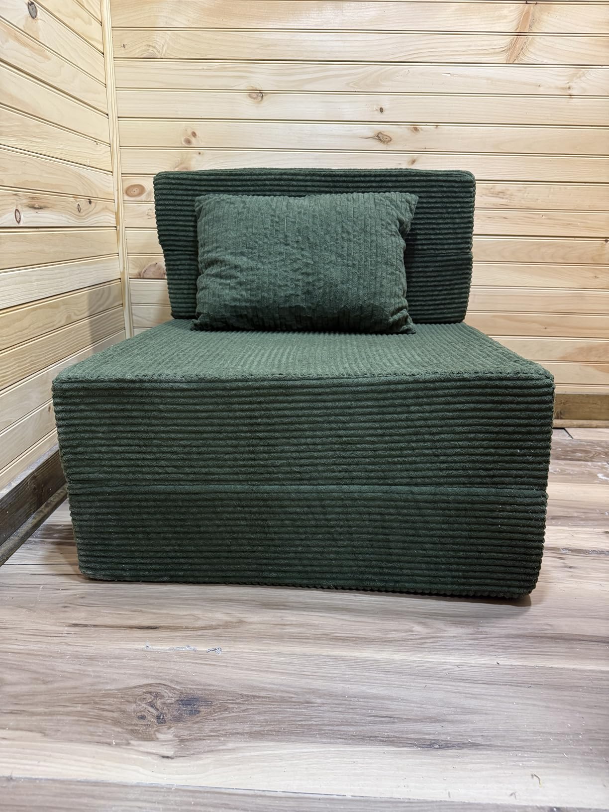 Folding Sofa Bed, 4 in 1 Convertible Sleeper Chair with Pillow, Single Memory Foam Fold Out Chair Bed, Modern Floor Futon Sofa Couch Mattress for Living Room/Guest/Apartment, Dark Grey customer photo 2