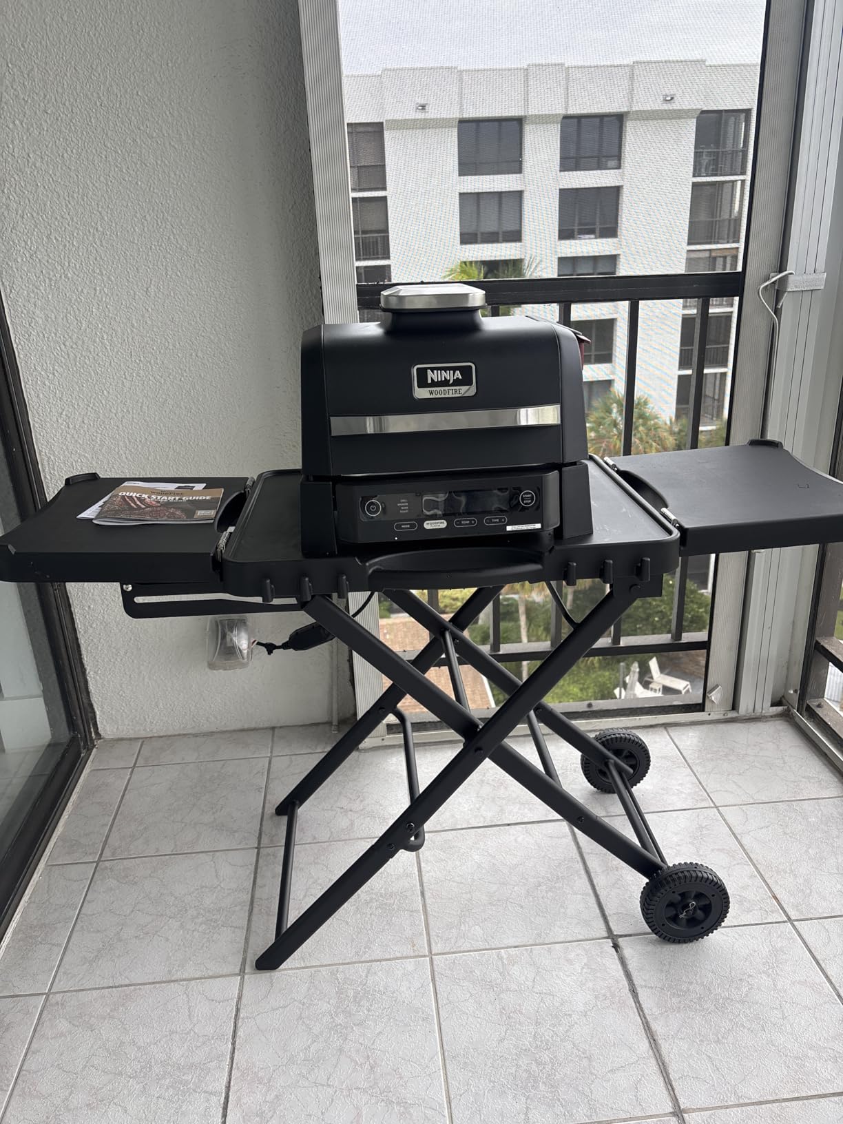 Pizza Oven Stand with Wheels, for Ninja Woodfire | Outdoor prep table for pizza ovens, grills and kitchen work, with movable storage design customer photo 2