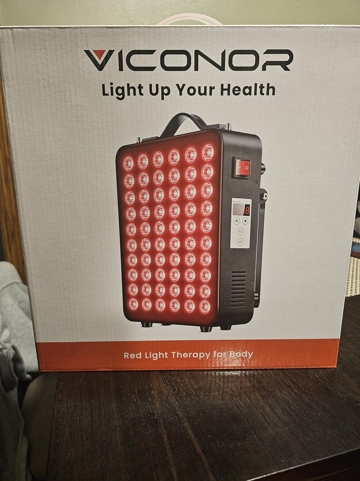 Red Light Therapy for Body, 660nm 850nm Near Infrared Light Therapy Panel, 60 Dual Chip LED Device with 300W of Power, Includes Hanging Kit & Handle customer photo 2