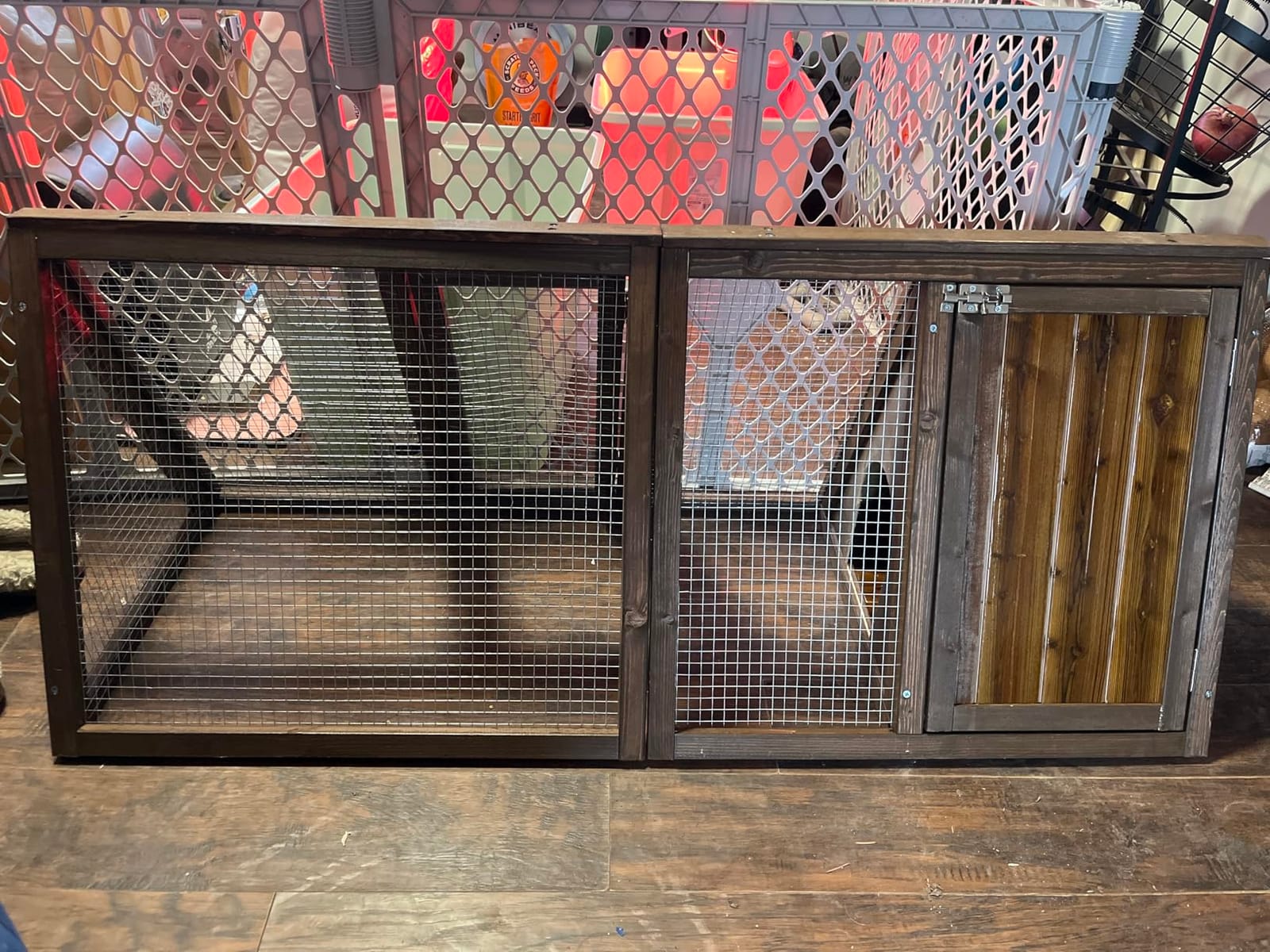 Outdoor Chicken Coop Wooden A-Frame Small Animal Coop Rabbit House Quail Cages with Outdoor Runs & Ventilated Wire Fence Suitable for Garden Backyard Farms 47 x 18 x 19.5 in customer photo 1