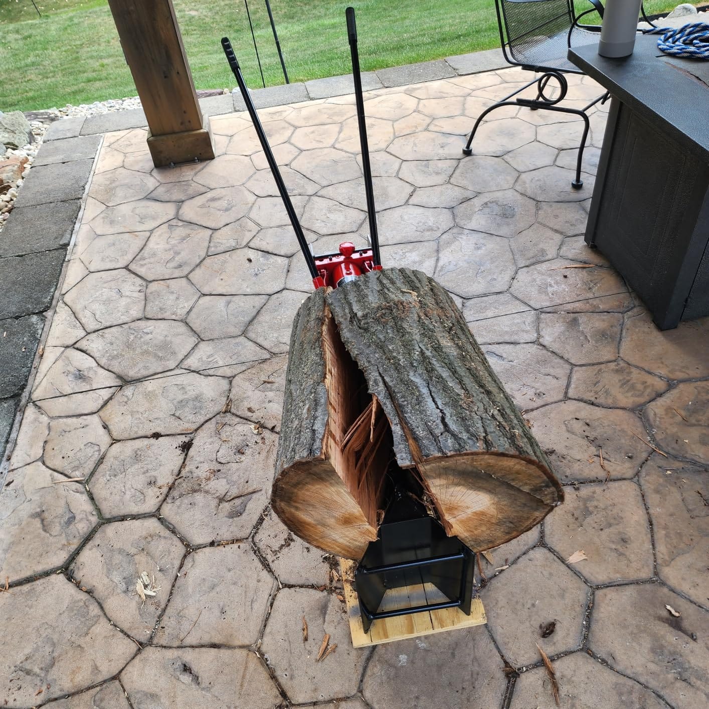 GarveeTech 12 T Hydraulic Log Splitter Wood Cutter, Manual Log Splitter with Horizontal Full Steel Beam & Built-in Wheel customer photo 2