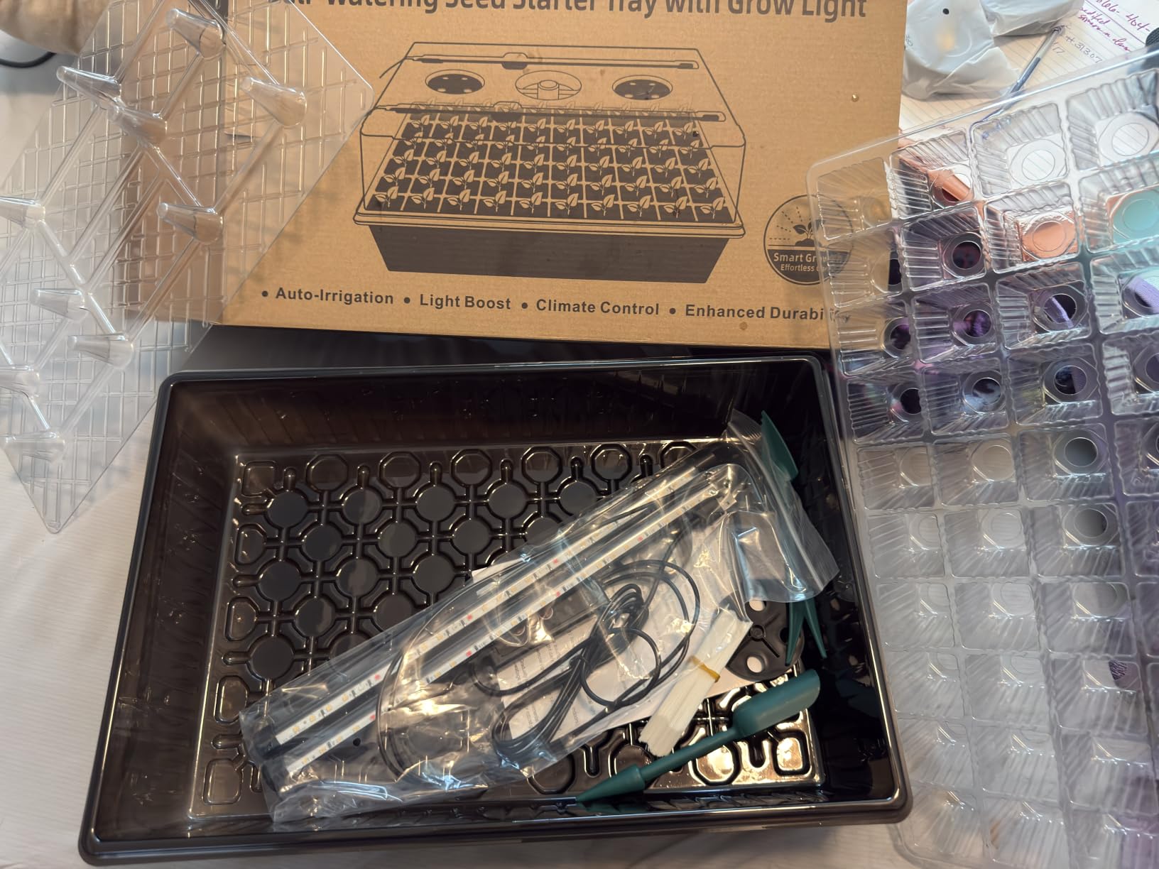 Patigrow 60-Cell Self-Watering Seed Starter Tray with Grow Light, Seed Starter Kit with 4.07