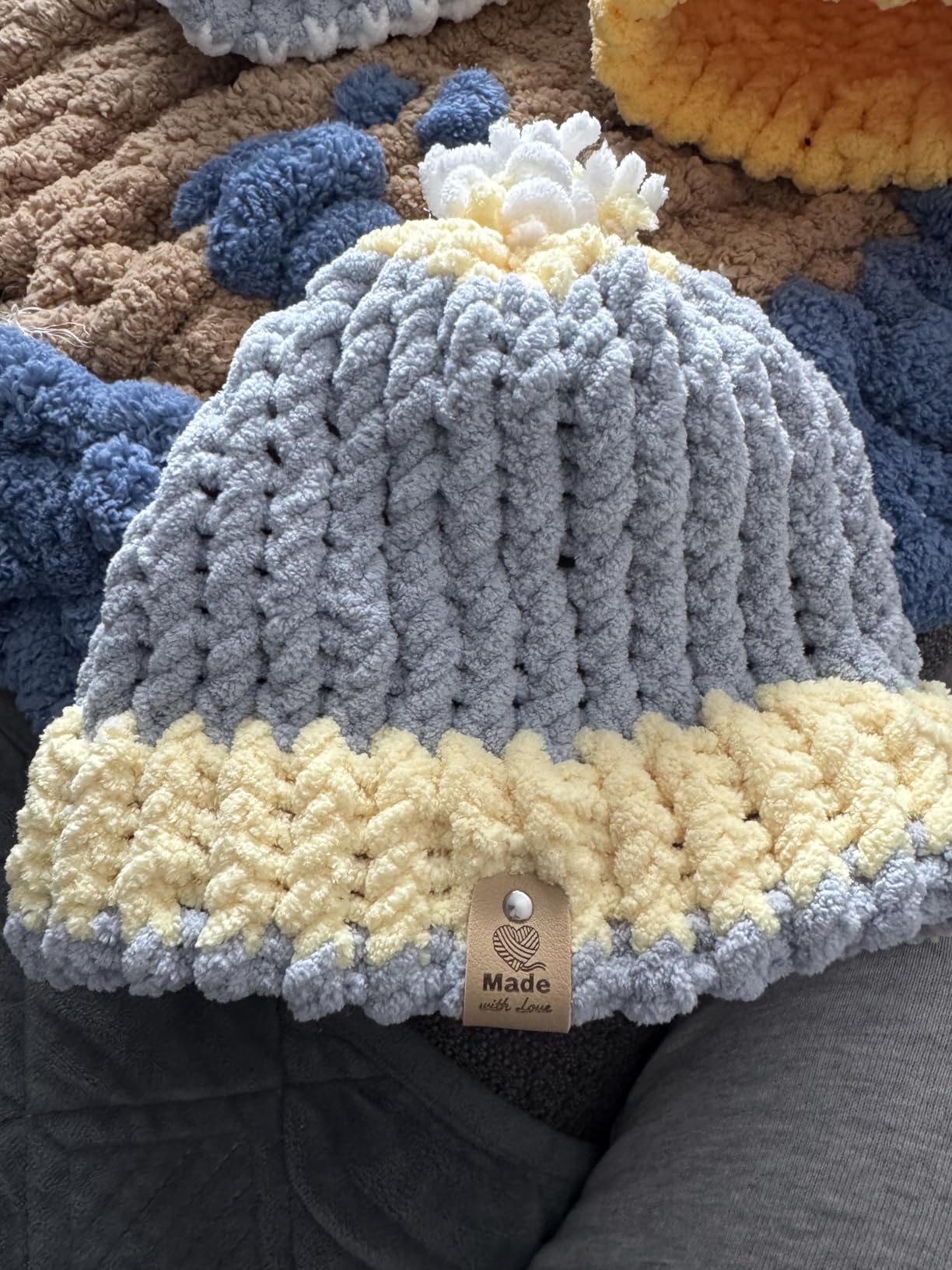 READAEER Knitting Loom Kit with Pompom Maker, Round Knitting Loom for Hat, Rectangular for Blanket Scarf Shawl, Knitting Loom Kit for Beginner customer photo 2