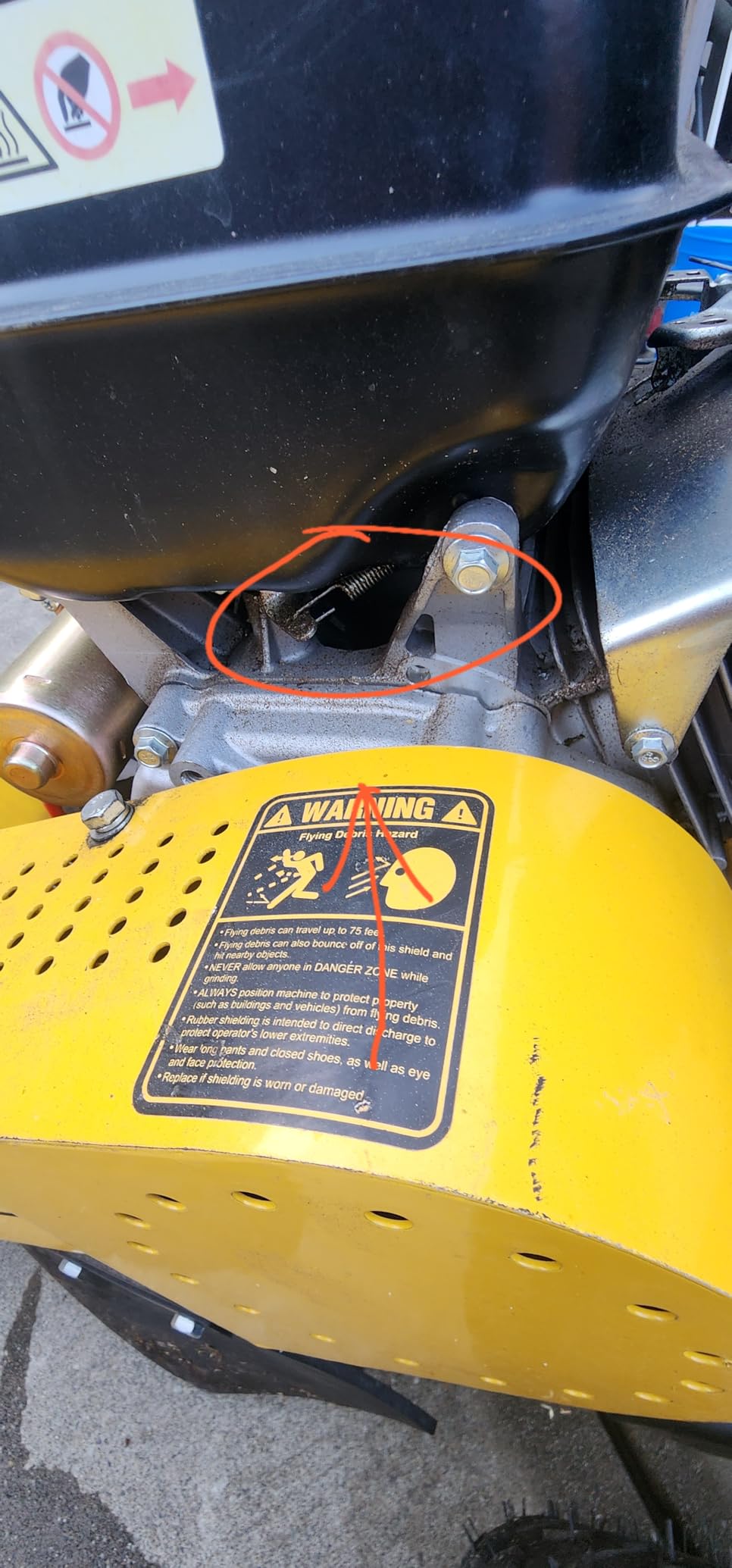 MechMaxx 15 inch DUCAR 420cc 15HP Electric Start Gasoline Engine Stump Grinder With Tow Bar, 12pcs Alloy Teeth, 15'' Cutting Height And 10'' Cutting Depth, Two Wheel Brake System, SG380 Yellow customer photo 2