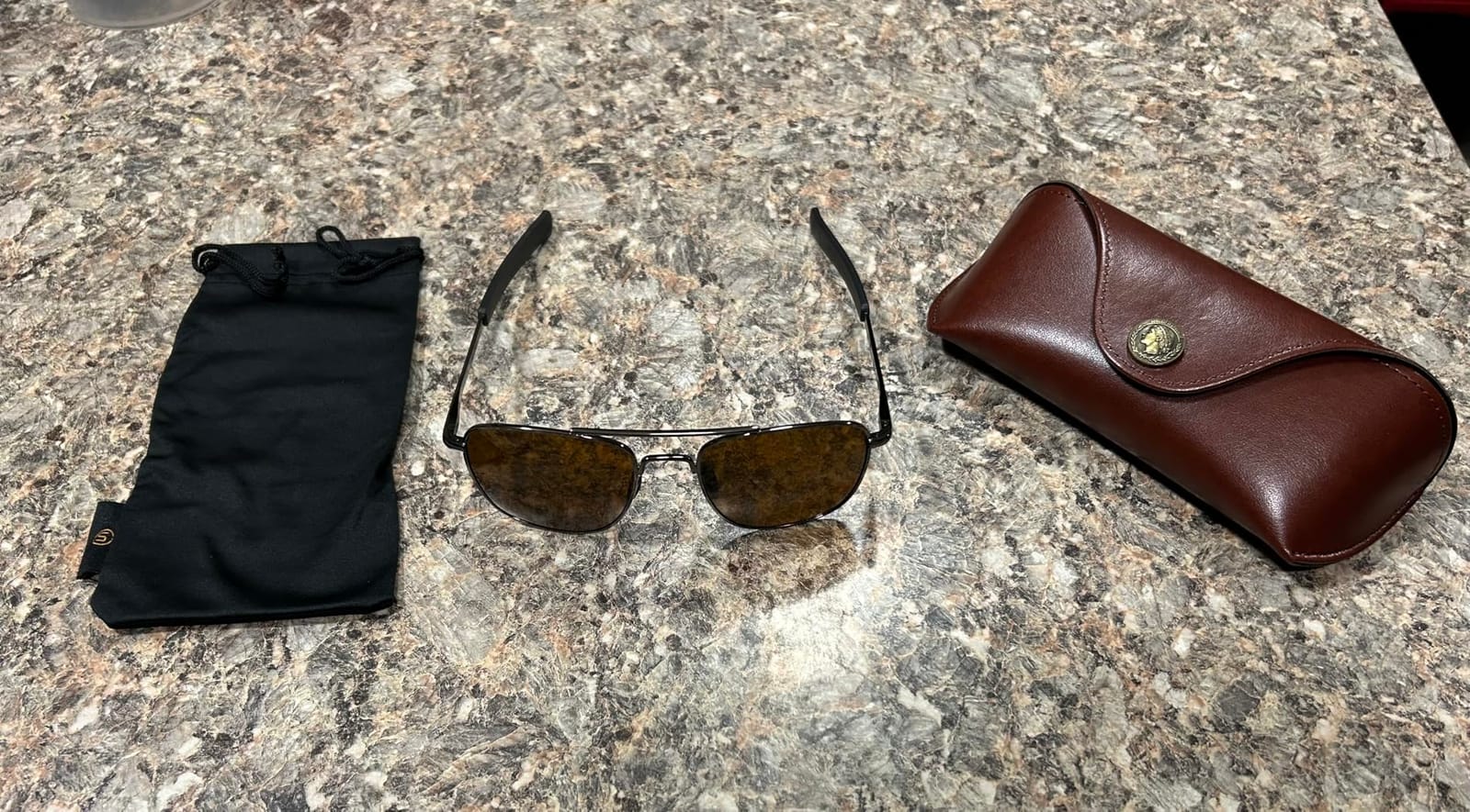 Real Glass Lens Sunglasses Military Style Pilot Aviator HD Shades with Upgraded Spring Hinge Bayonet Temples customer photo 1