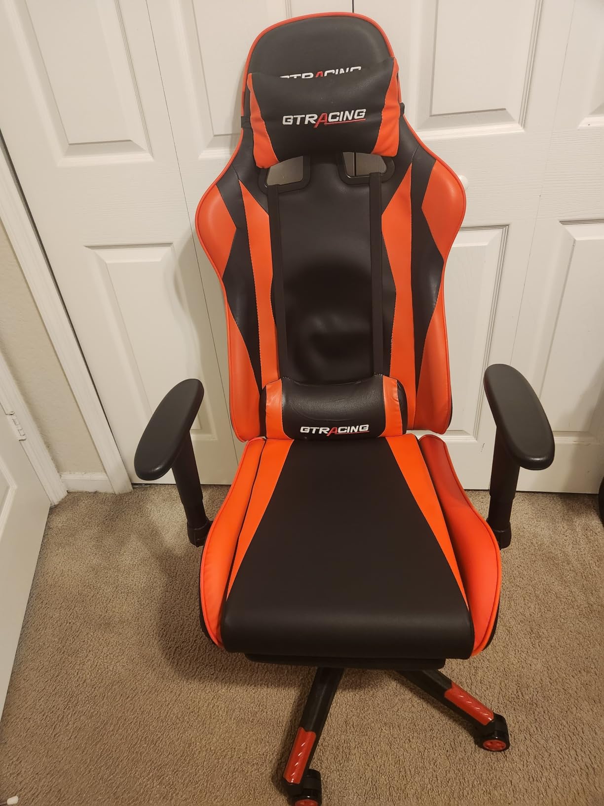 GTPLAYER Gaming Chair with Footrest, Ergonomic Computer Game Desk Chair, Reclining Gamer Chair Seat Height Adjustment, Swivel Rocker with Headrest and Lumbar (Blue) customer photo 2