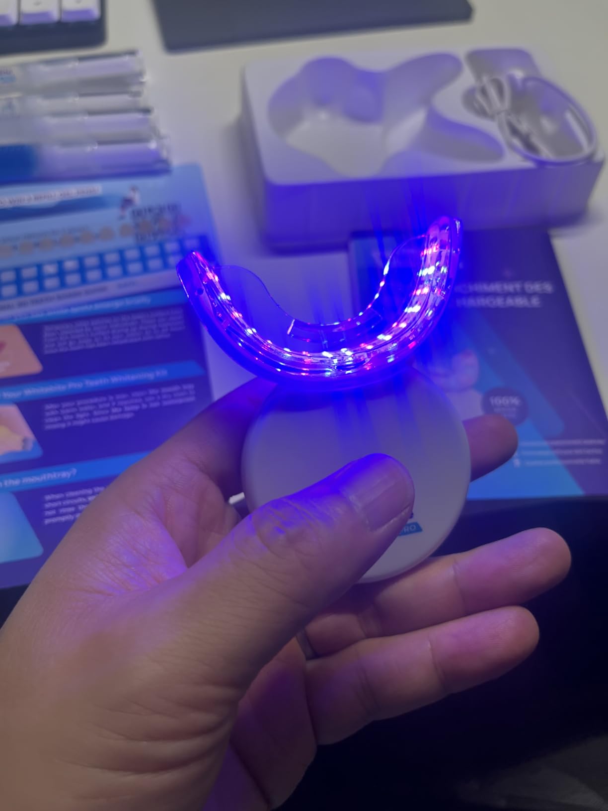 Whitebite Pro Teeth Whitening Kit for Sensitive Teeth - 32X LED Light + 35% Carbamide Peroxide Gel + Remineralizing Gel | Dental-Grade Whitening at Home customer photo 1
