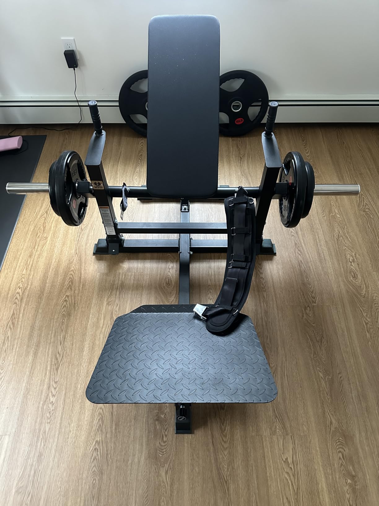 HVO Hip Thrust Machine, Adjustable Glute Bridge Machine, Plate Loaded | Glute Workout Trainer Weight Plate Storage Adjustable Support Durable Steel Construction Home Gym Strength Equipment customer photo 2