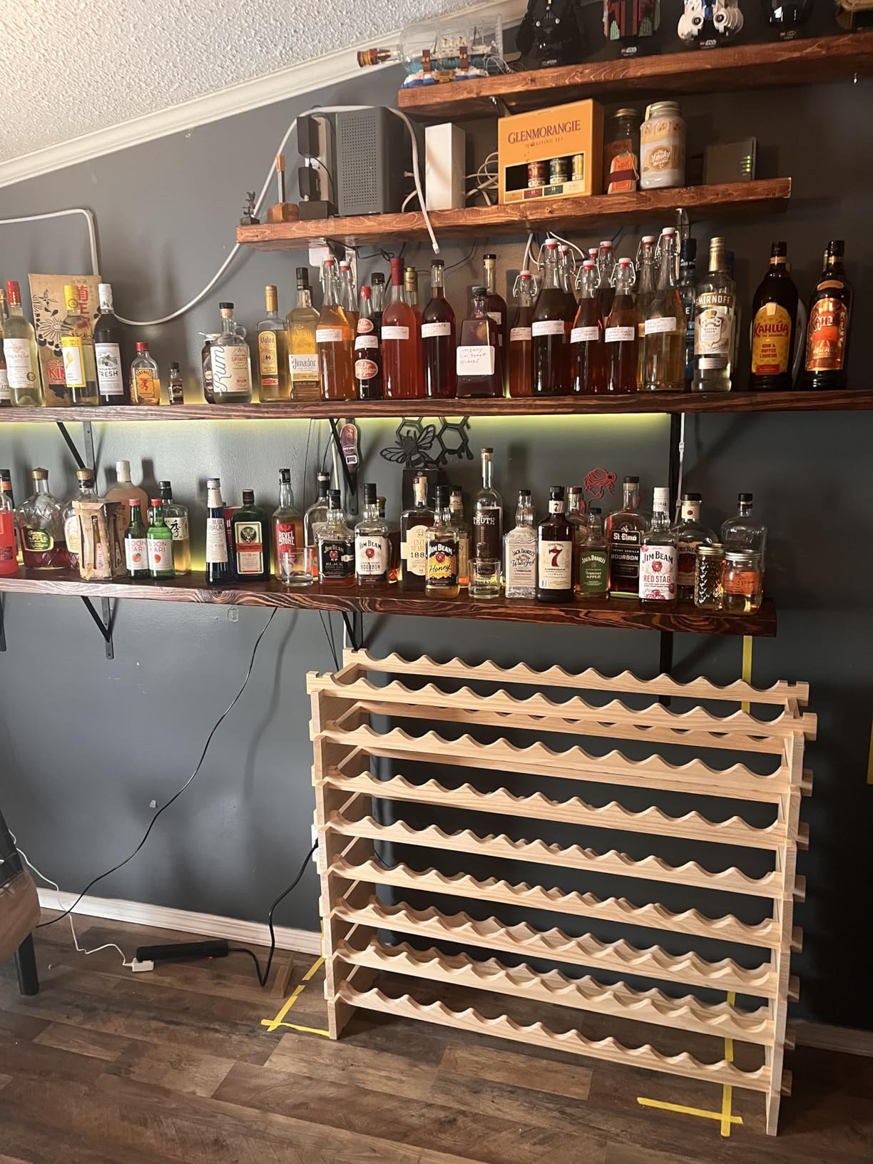 VEVOR 8-Tier 72 Bottles Stackable Modular Wine Rack, Freestanding Wines Holder Display Shelf, Solid Bamboo Wood Storage Racks, Wobble-Free Shelves for Kitchens, Dining Rooms, Cellars, Natural Color customer photo 1