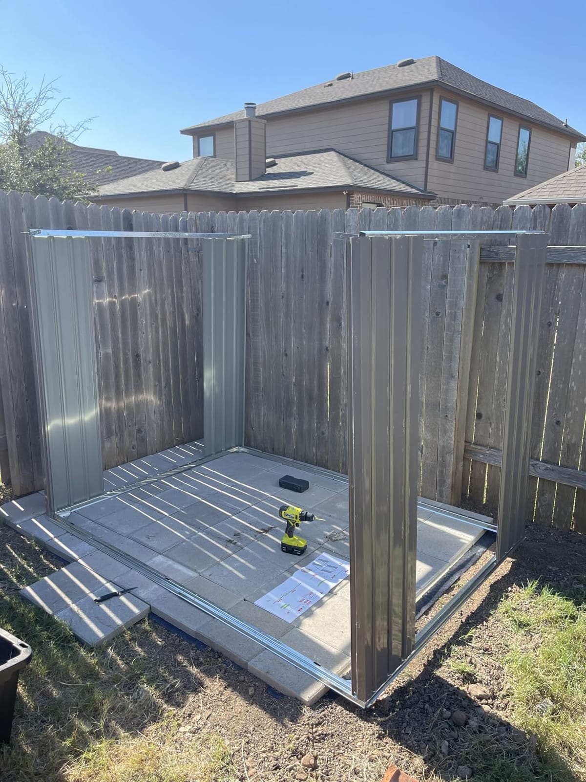 Aoxun 8x6FT Shed with Floor Galvanized Steel Outdoor Storage Shed Metal Garden Shed with Double Doors, Moisture-Proof Floor & Ventilation, Sloped Roof for Bike/Generator/Tool Storage (Brown) customer photo 1