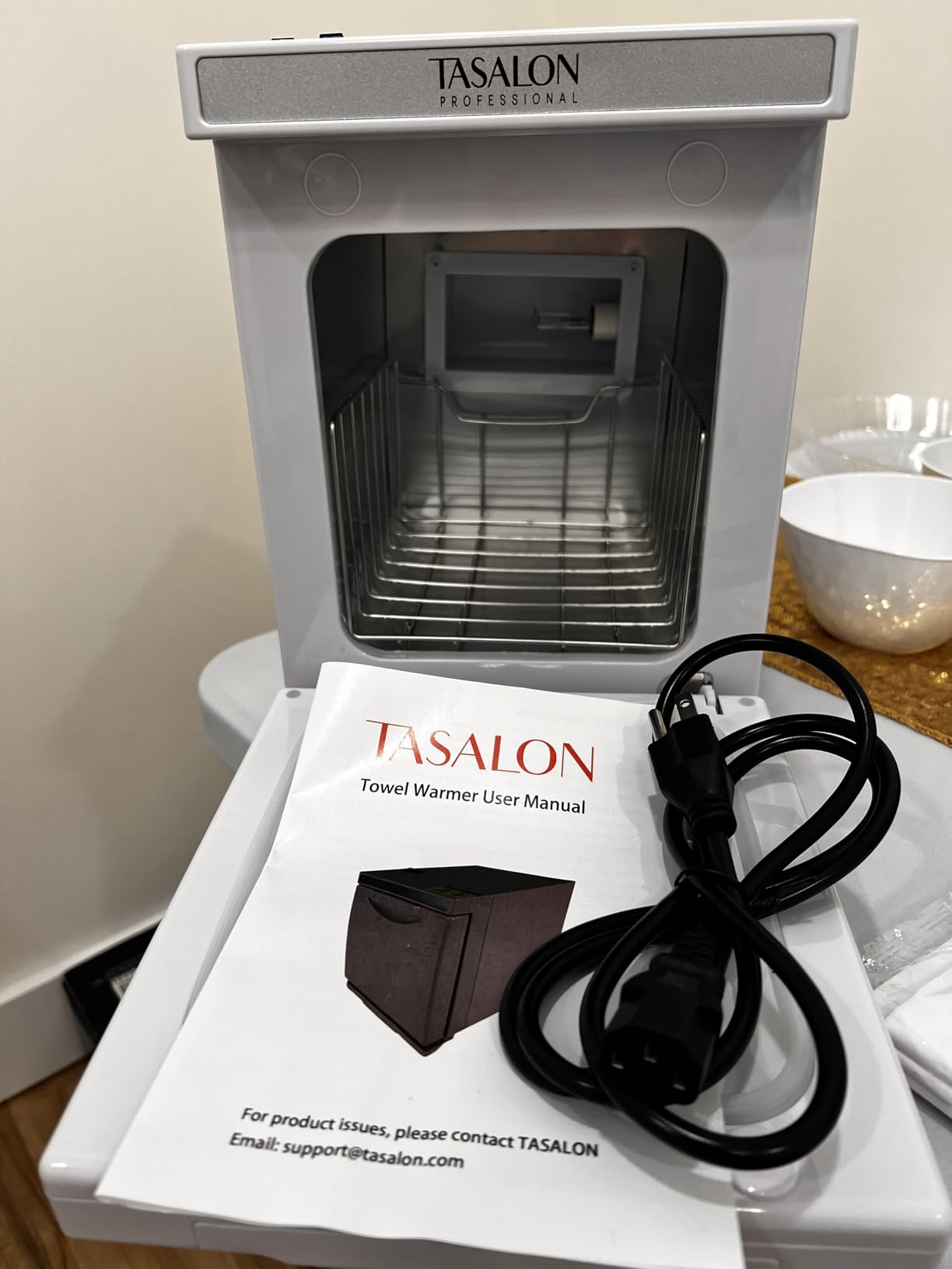 TASALON 5L Hot Towel Warmer Cabinet, Aluminum Inner Chamber - Black | Removable tray, fast heating, compact 5L size, ideal for spa, salon, esthetician & massage use, black finish customer photo 1