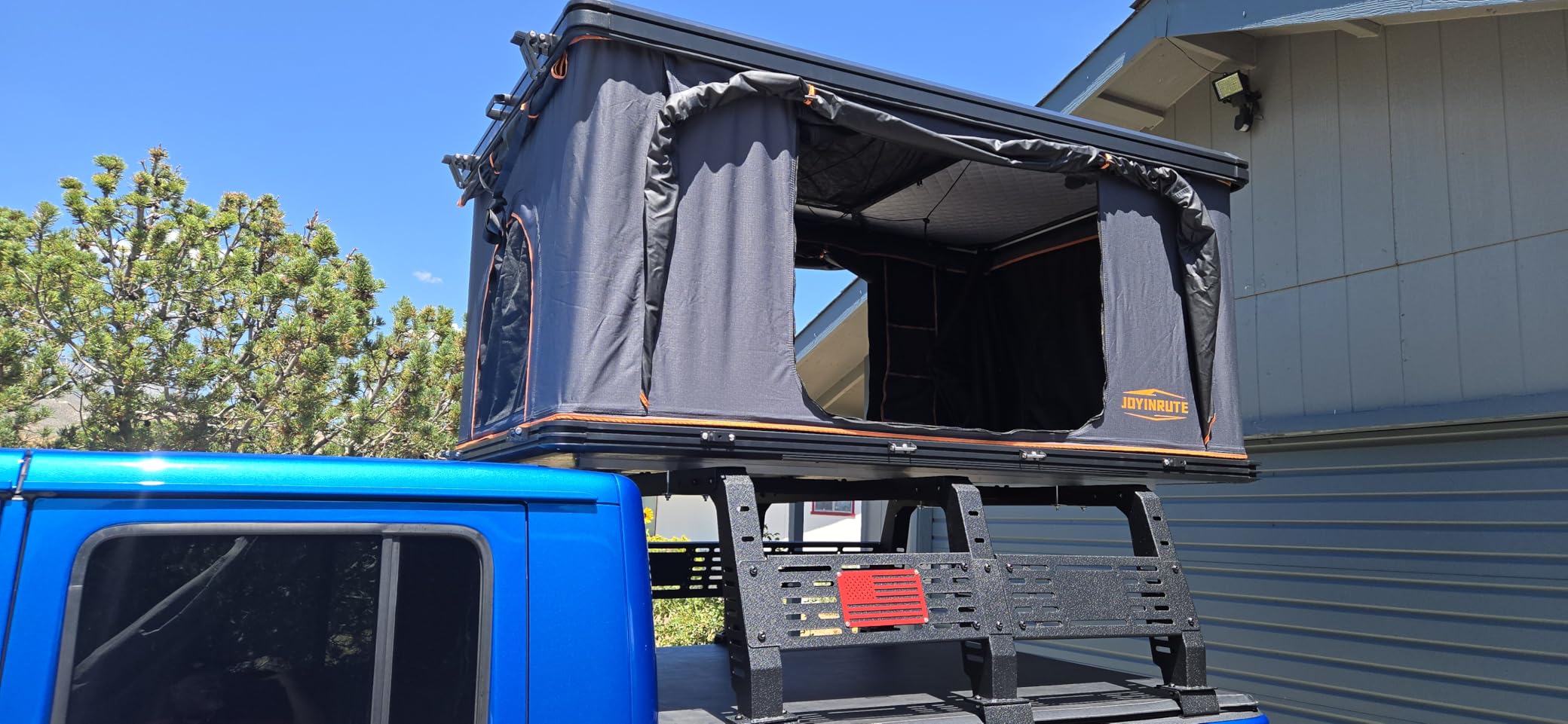 Rooftop Tent Hard Shell, Aluminum Pop Up 2-3 Person Roof Top Hardshell for Camping Truck Van Suitable for Jeep SUV Car. (Roof Tent) customer photo 1