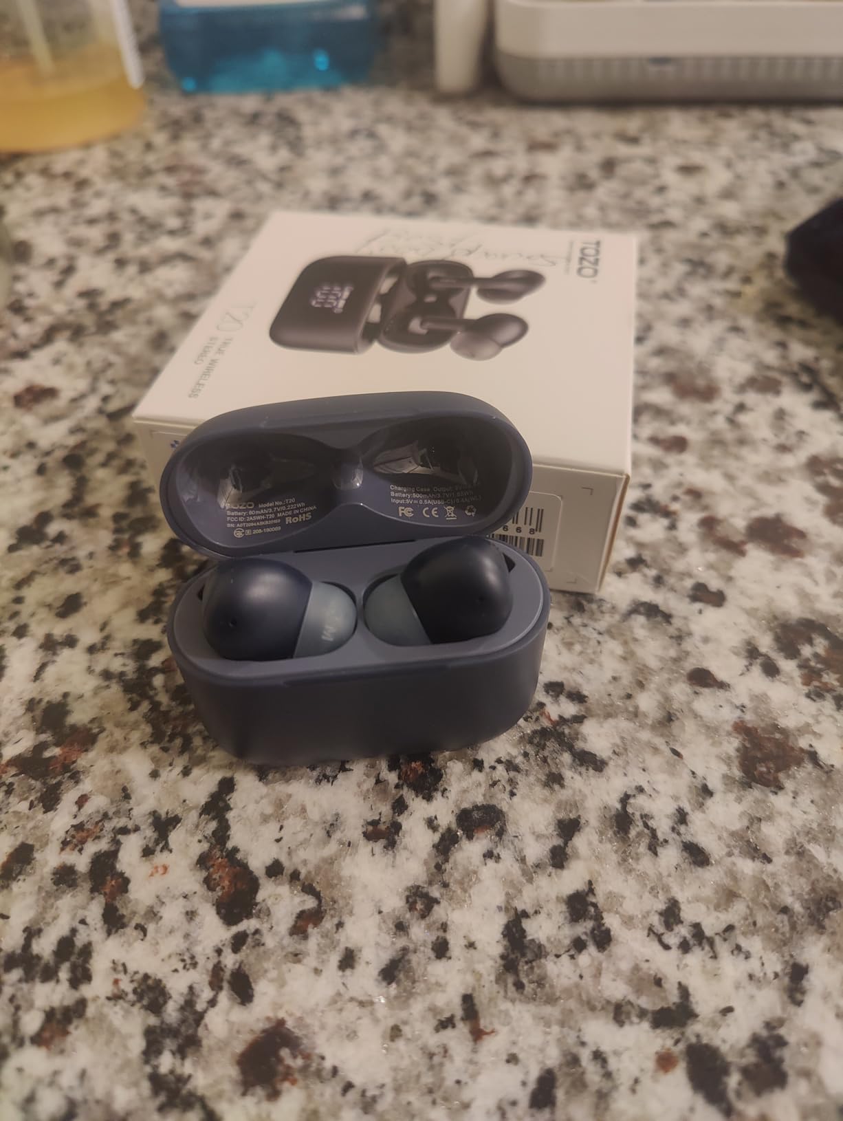 TOZO T20 Wireless Earbuds 97H Playtime, Wireless Charging LED Display Case | 10mm Deep Bass Sound, Dual Mic ENC Clear Calls, IPX8 Waterproof, Bluetooth 5.3, Comfortable Fit Ear Buds For Daily Use, Black customer photo 1