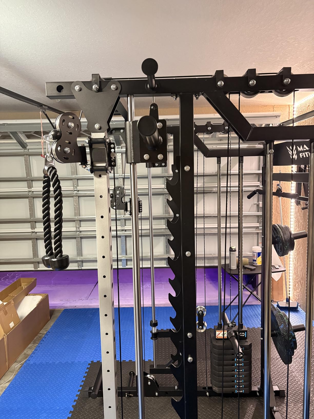 Major Fitness Drone2 Advanced Training Smith Machines- All-in-One Home Gym Squat Rack with Aluminum Pulley Set, Weight Bar, Dual LAT Pull-Down Systems & Cable Crossover Machine for Full-Body Workouts customer photo 2