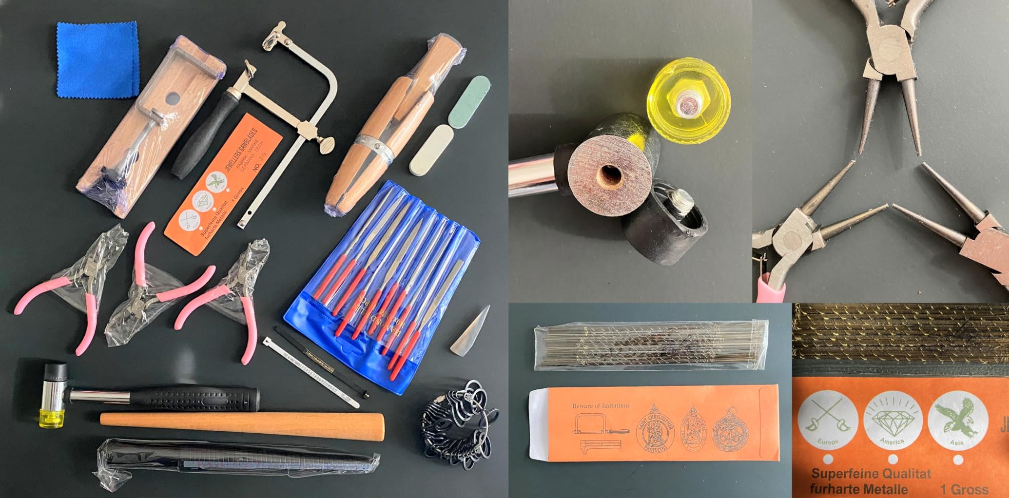 Jewelers Tools Set 27Pcs Ring Making Kit Includes Jewelers Saw with 144 Saw Blades, Bench Pin Clamp, Wooden Ring Clamp, Rings Sizer Measuring Tool, Rubber Hammer, Diamond Needle Files, Jewelry Pliers customer photo 1