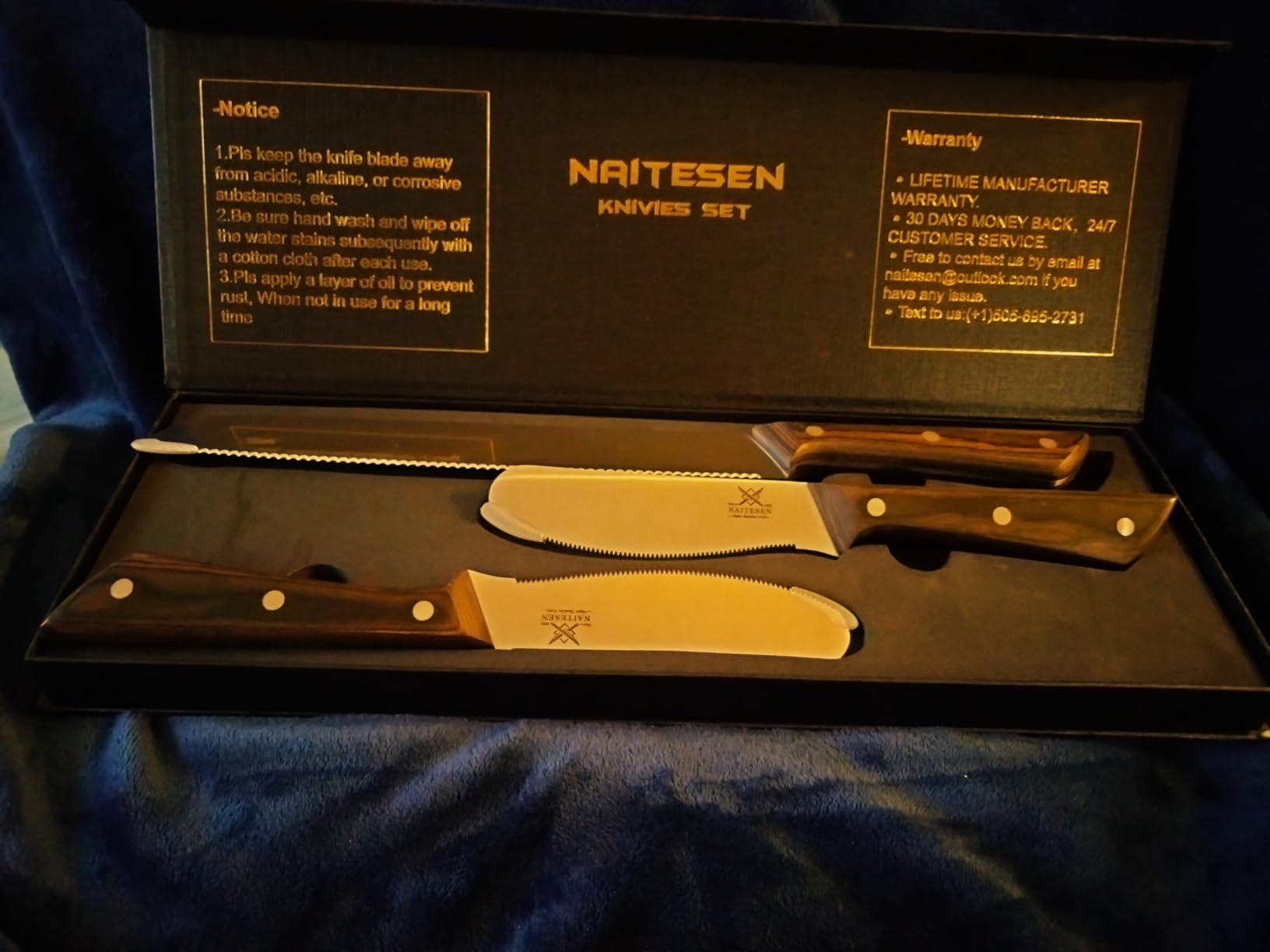 Naitesen 2PCS Serrated Bread Knife Set, Razor Sharp for Homemade Bread Slicing Cutting Baguette, Sourdough Bread, Bagels, Cake Gifts for Men Women customer photo 2