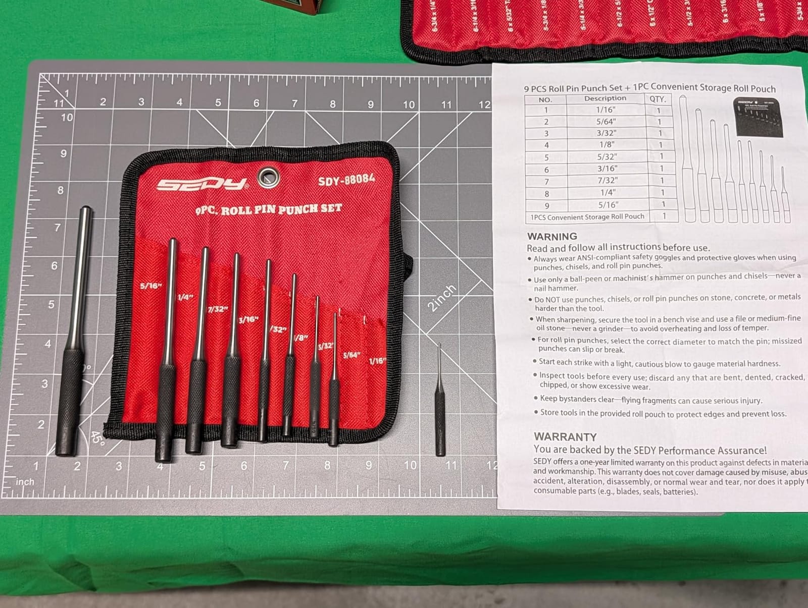 25-Piece Punch and Chisel Set with Roll Pin Punches, Includes Taper, Pin, Center Punches & Cold Chisels for Metalworking customer photo 2
