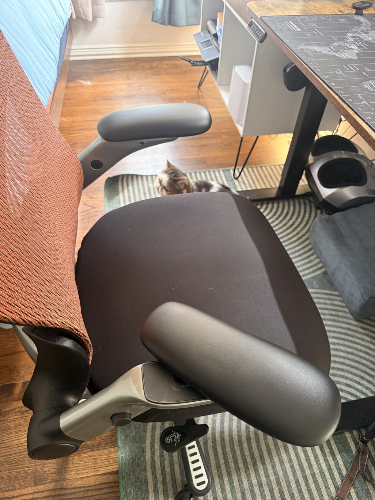 ELABEST X100 Ergonomic Office Chair with Footrest, Big and Tall Home Desk Chair with 5D Flip-Up Arms, Adjustable 3D Lumbar Support, High Back Rolling Computer Chair, Swivel Mesh Chairs (Foggy Morning) customer photo 2