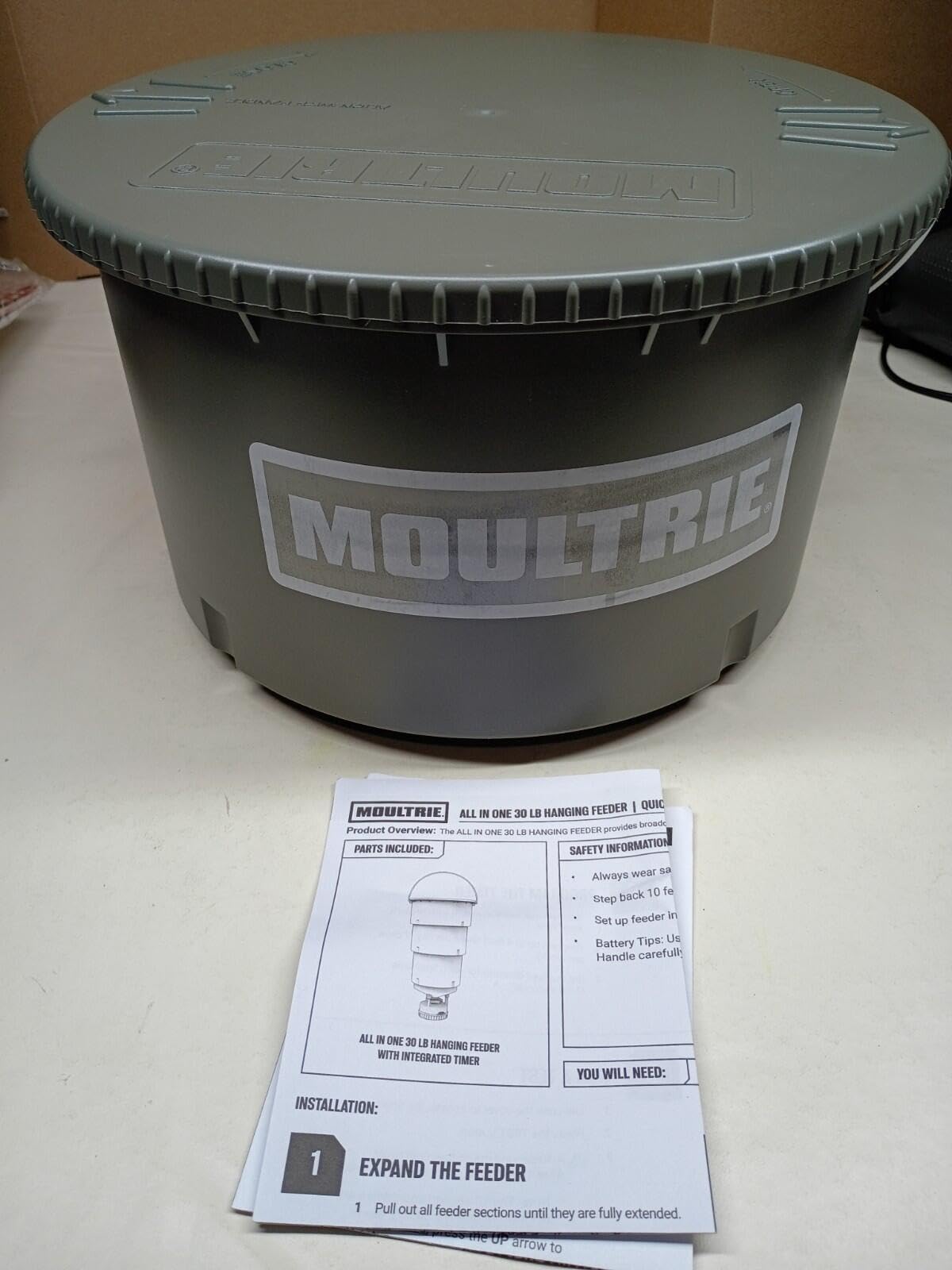Moultrie All-in-One 30 Lb Hanging Deer Feeder - Bluetooth App Control, Pairs with Edge 3, Collapsible Pack-Down Design, MFG-15100 customer photo 2