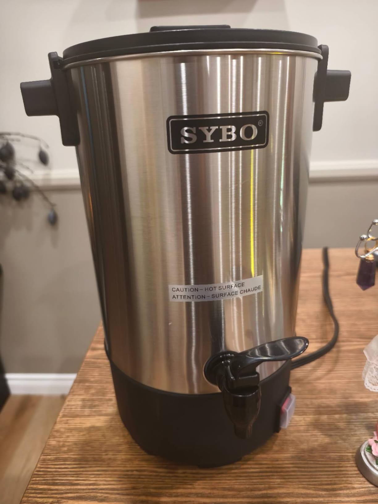 SYBO 120 Cup Commercial Coffee Urn & Hot Beverage Dispenser Stainless Steel Percolate Maker Fast Brew Keeps Warm - Ideal for Tea Water at Events Catering 18 L Metallic customer photo 2