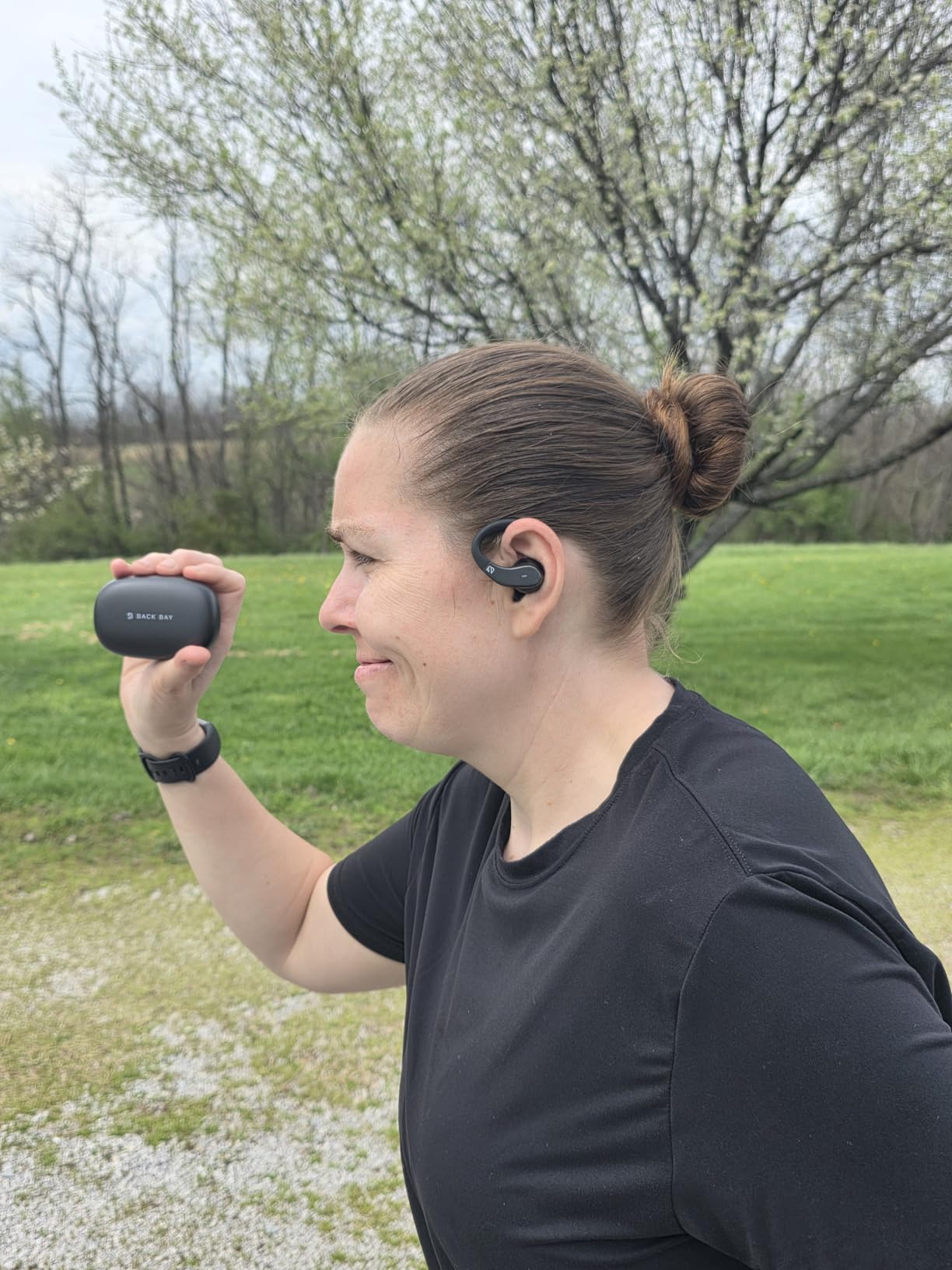 Back Bay Audio Runner Wireless Earbuds for Running, Wrap Around Earbuds - Sweatproof Workout Bluetooth Headphones for Sports, Around The Ear Bluetooth Running Headphones, Hook Over Earphones Earhooks customer photo 1