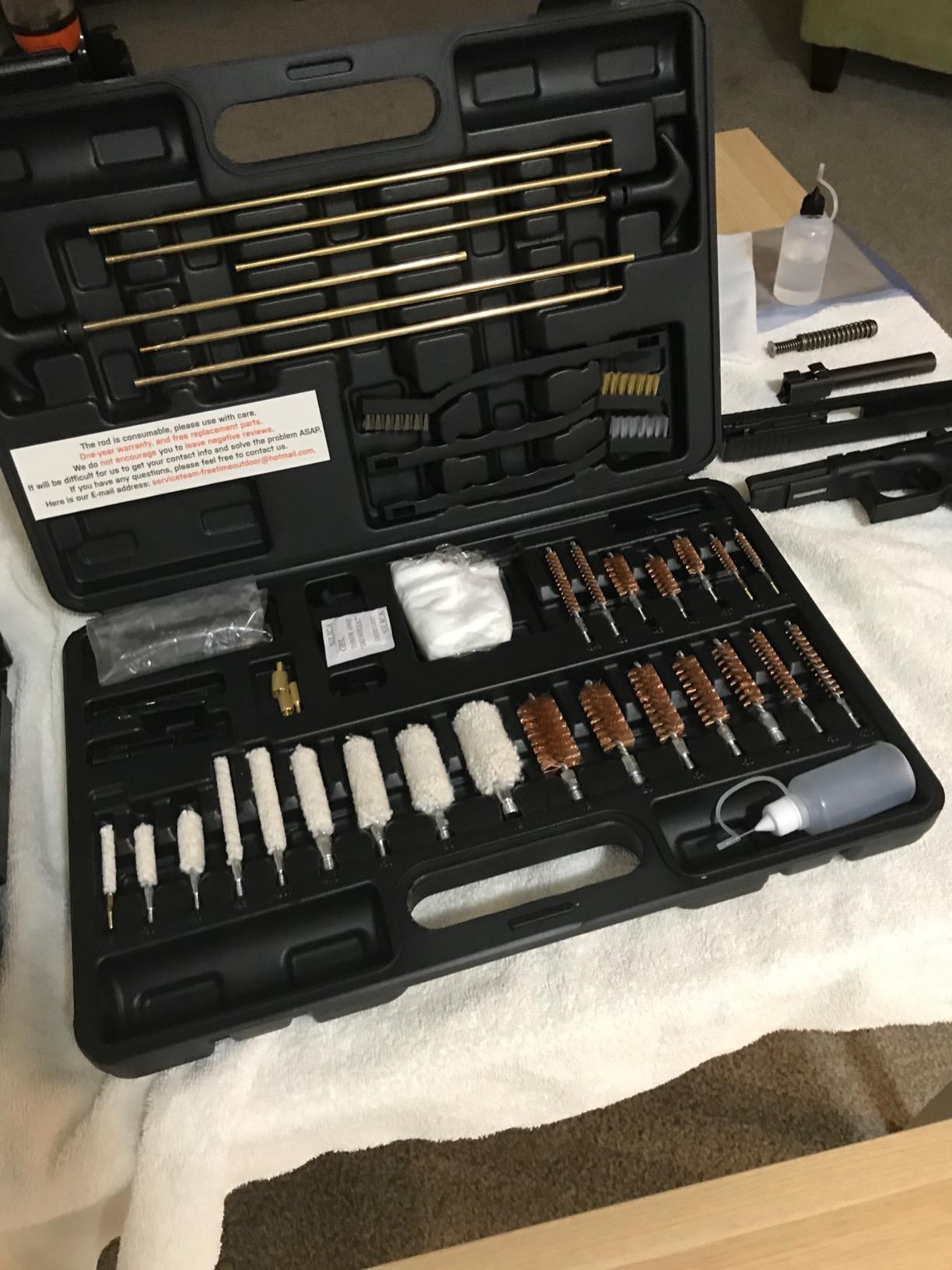 GLORYFIRE Elite Gun Cleaning Kit Universal Gun Cleaner for Shotgun, Pistol with Plastic Gun Holder, Reinforced and Lengthened Rods and Steel Wire, Gifts for Men, Dad, Husband customer photo 2