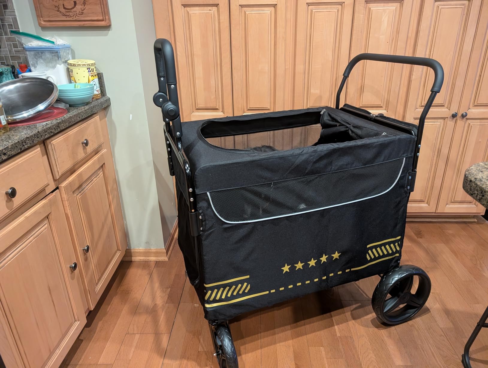 All Terrain Pet Stroller for Medium & Large Dogs with Ramp | Foldable Dog Stroller with Brakes, 3 Entrances, Dual Adjustable Handles with Reversible Push, 160lbs Weight Capacity customer photo 1