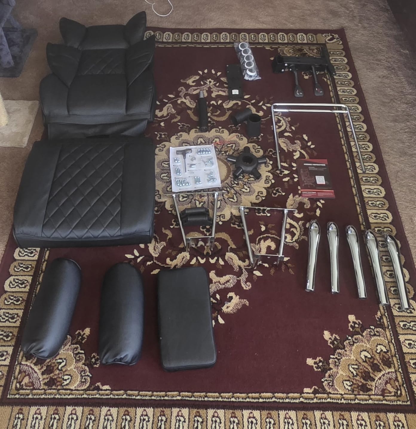 COMHOMA Big and Tall Office Chair, High Back Leather Gaming Chair with Footrest, Executive Ergonomic Office Chair with Pocket Spring Lumbar Support and with Outward Fixed Soft Armrests customer photo 1