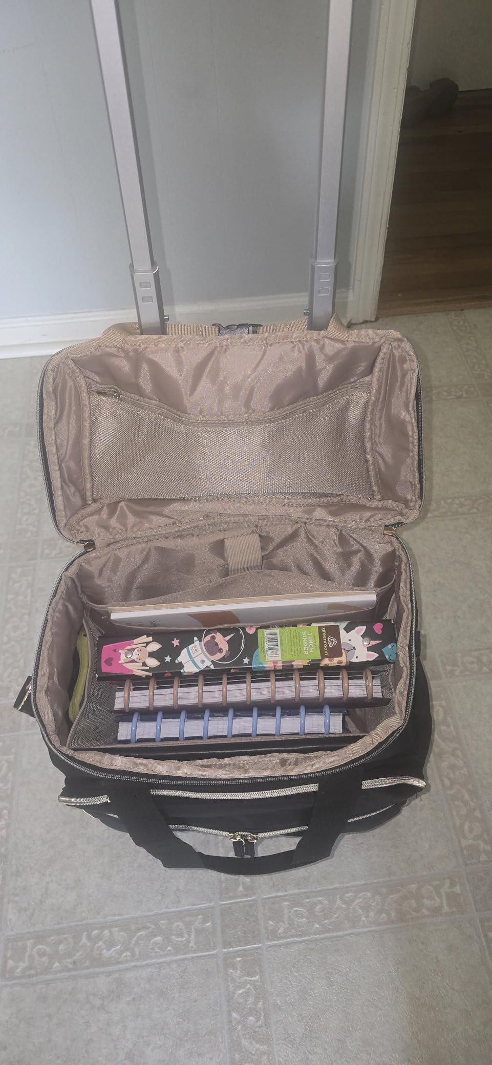 Marscamd Rolling Teacher Bag with Accordion File Organizer for Work | 15.6