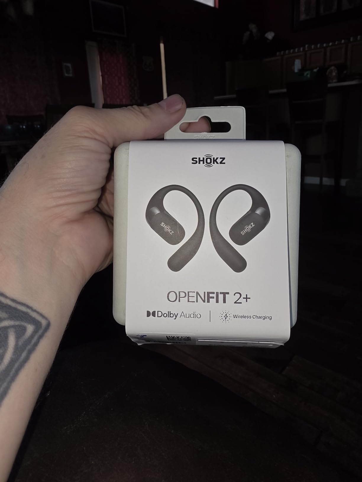 SHOKZ OpenFit 2+ Open-Ear Earbuds, Purple, Dolby Audio,Wireless Charging | Amazon Exclusive Edition; Soft Ear Hooks; IP55 Water-Resistant; USB-C Fast Charging; 48H Playtime; Gym/outdoor/home use customer photo 2