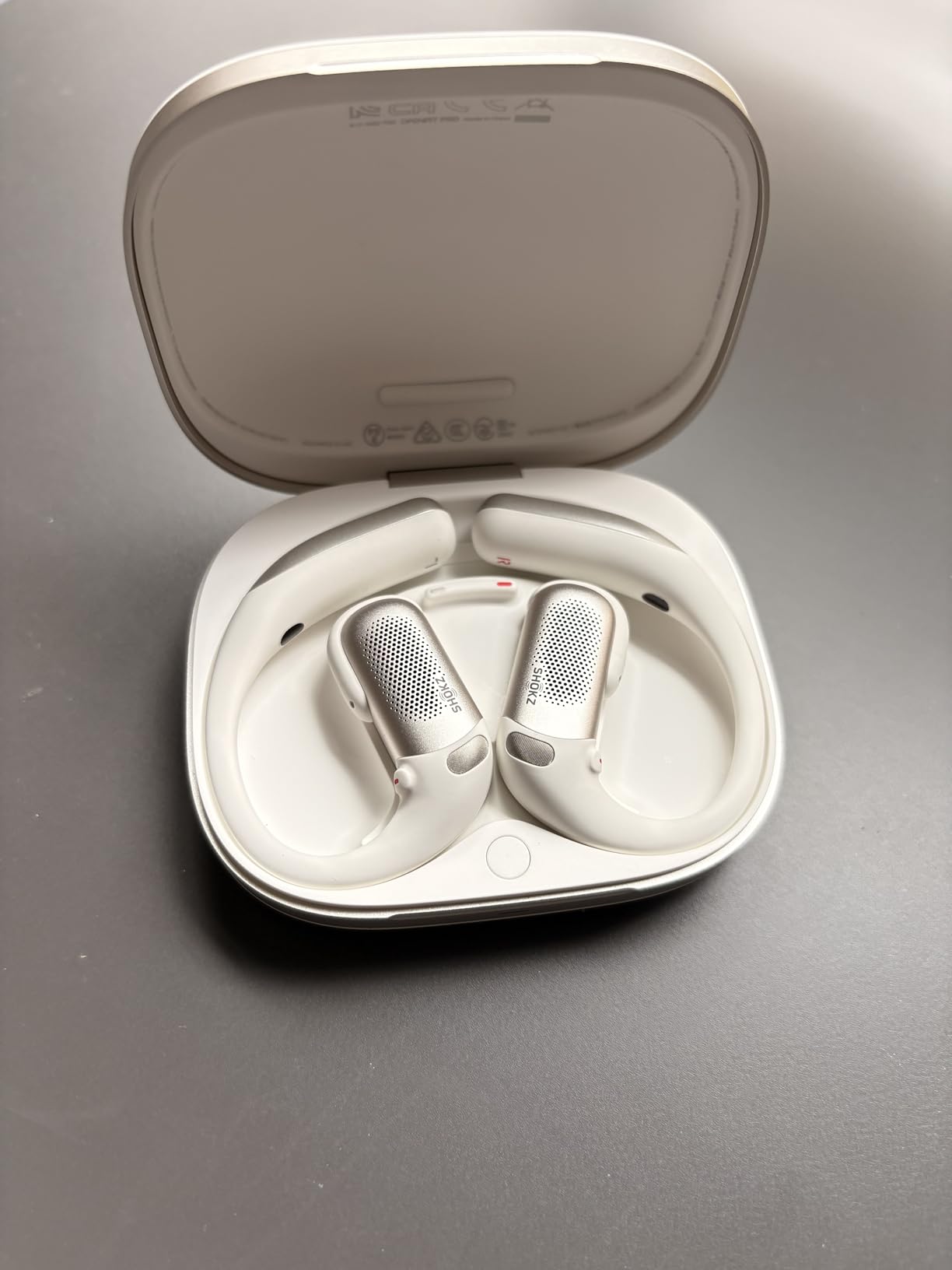 SHOKZ OpenFit Pro Open-Ear Earbuds with Noise Reduction, Dolby Atmos, White | Bundle with Gym Bag; Deep Bass, 50H Playtime, AI call clarity; Bluetooth 6.1; IP55 Secure all-day fit; Gym/Office/Cafe use customer photo 1