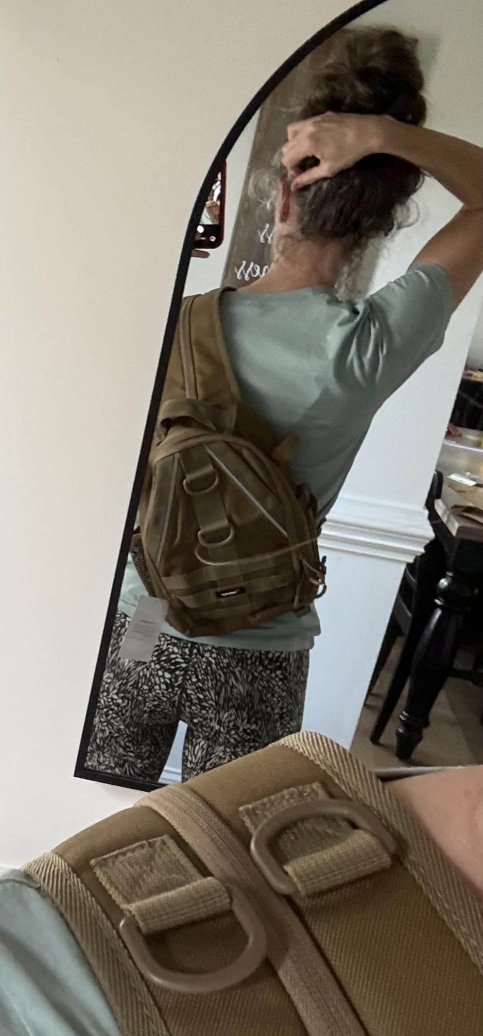 Piscifun Fishing Backpack, Rod Holders, Lightweight Sling Bag, Khaki | Fits 2x3600 trays, bottle pocket, MOLLE loops, 4-way carry for short bank fishing trips customer photo 1