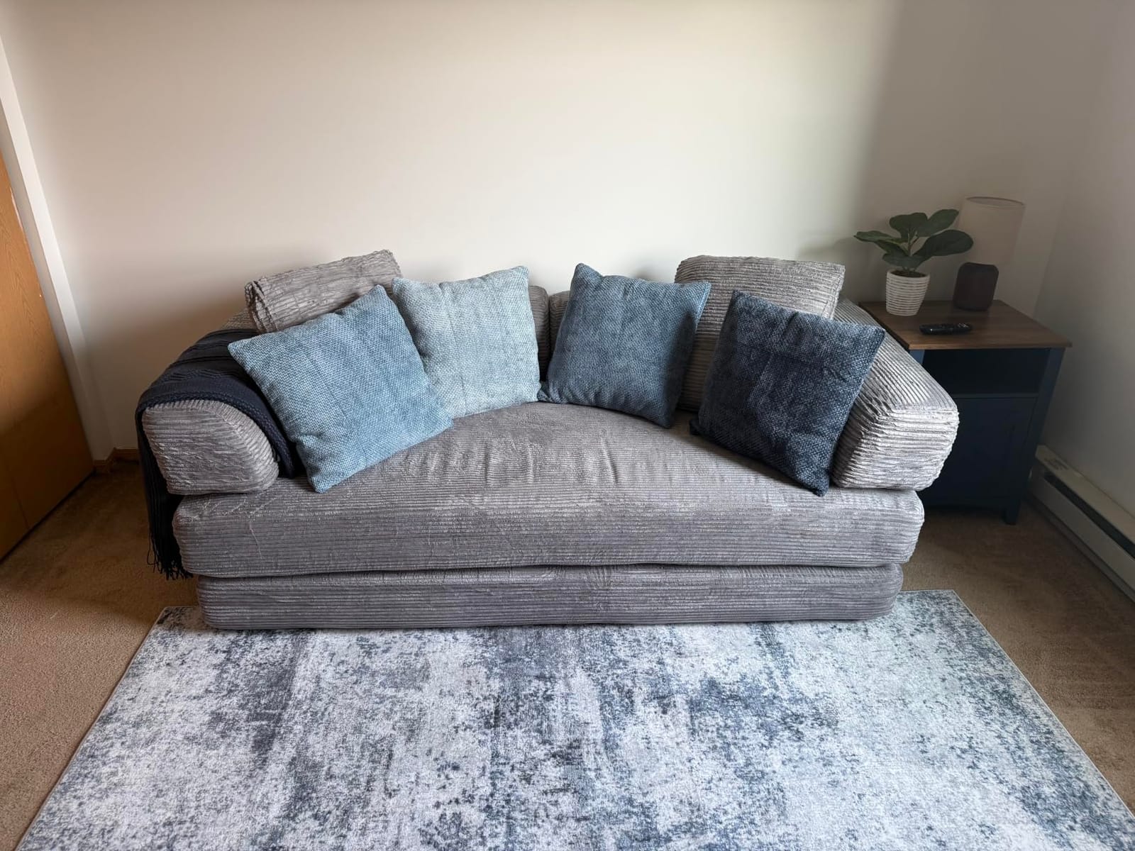 Cloud Boneless Couch Futon Sofa Bed, 5-in-1 Convertible Sofa Bed Pull Out Couch Sleeper Sofa Compressed Loveseat, 70