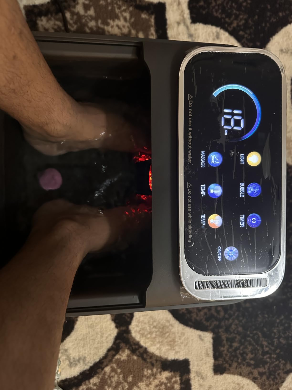 Collapsible Foot Spa Bath with Heat and Massage, Motorized Shiatsu Foot Massager Tub for Plantar Fasciitis & Stress Relief, Temp Control, Bubbles, Remote, Pedicure Spa at Home customer photo 2