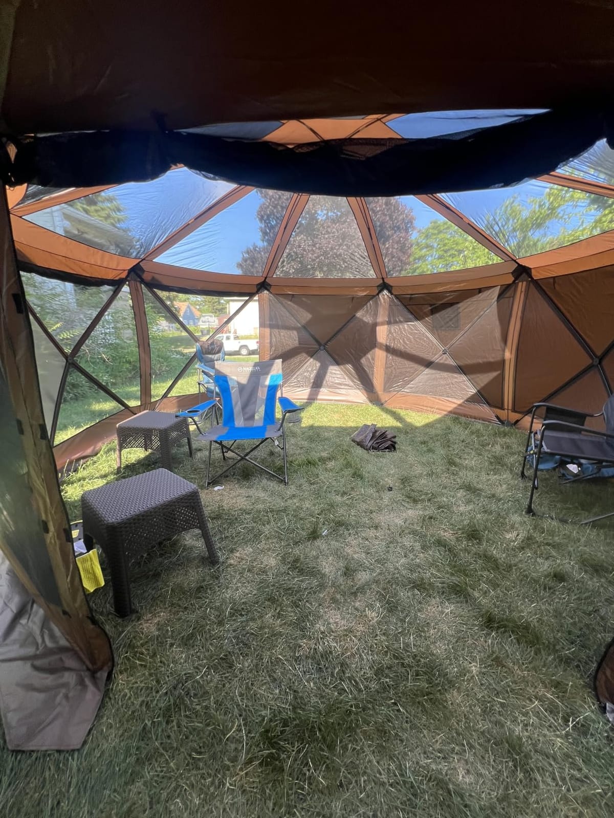 Aoxun 12x12FT Pop Up Canopy Tent, 6-Sided Pop-up Gazebo Screen Tent with Mesh Windows customer photo 1