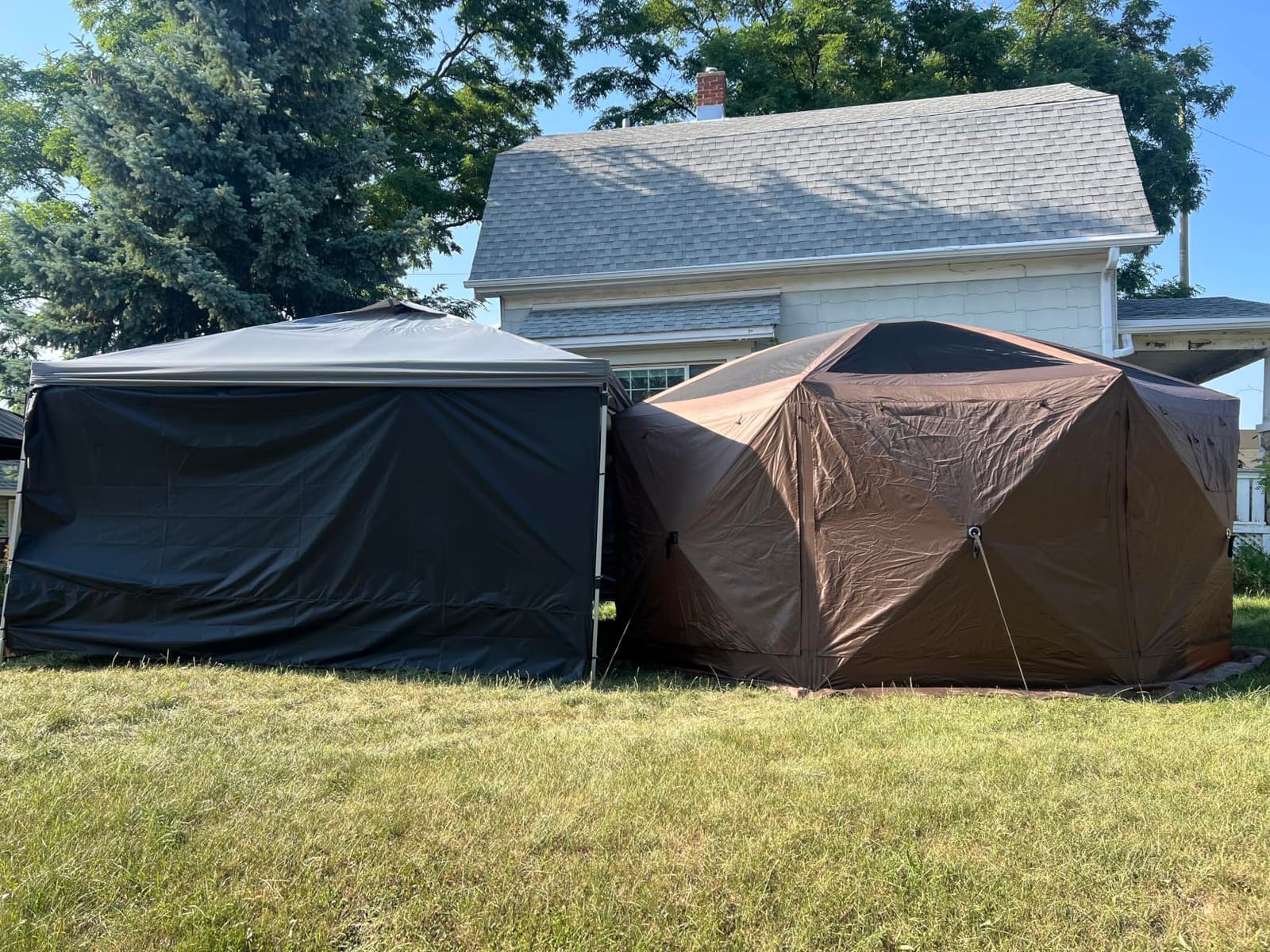 Aoxun 12x12FT Pop Up Canopy Tent, 6-Sided Pop-up Gazebo Screen Tent with Mesh Windows customer photo 2