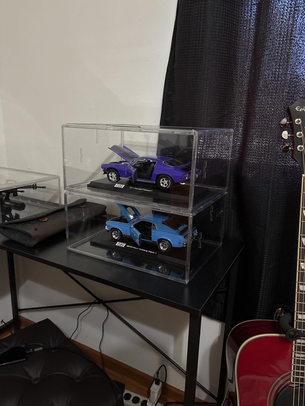 Vtopmart 2 Pack Acrylic Display Case, Stackable Figure Display Case with Magnetic Door & Adjustable Shelves, Clear Collectibles Showcase for Action Figures, Miniatures, Models customer photo 1