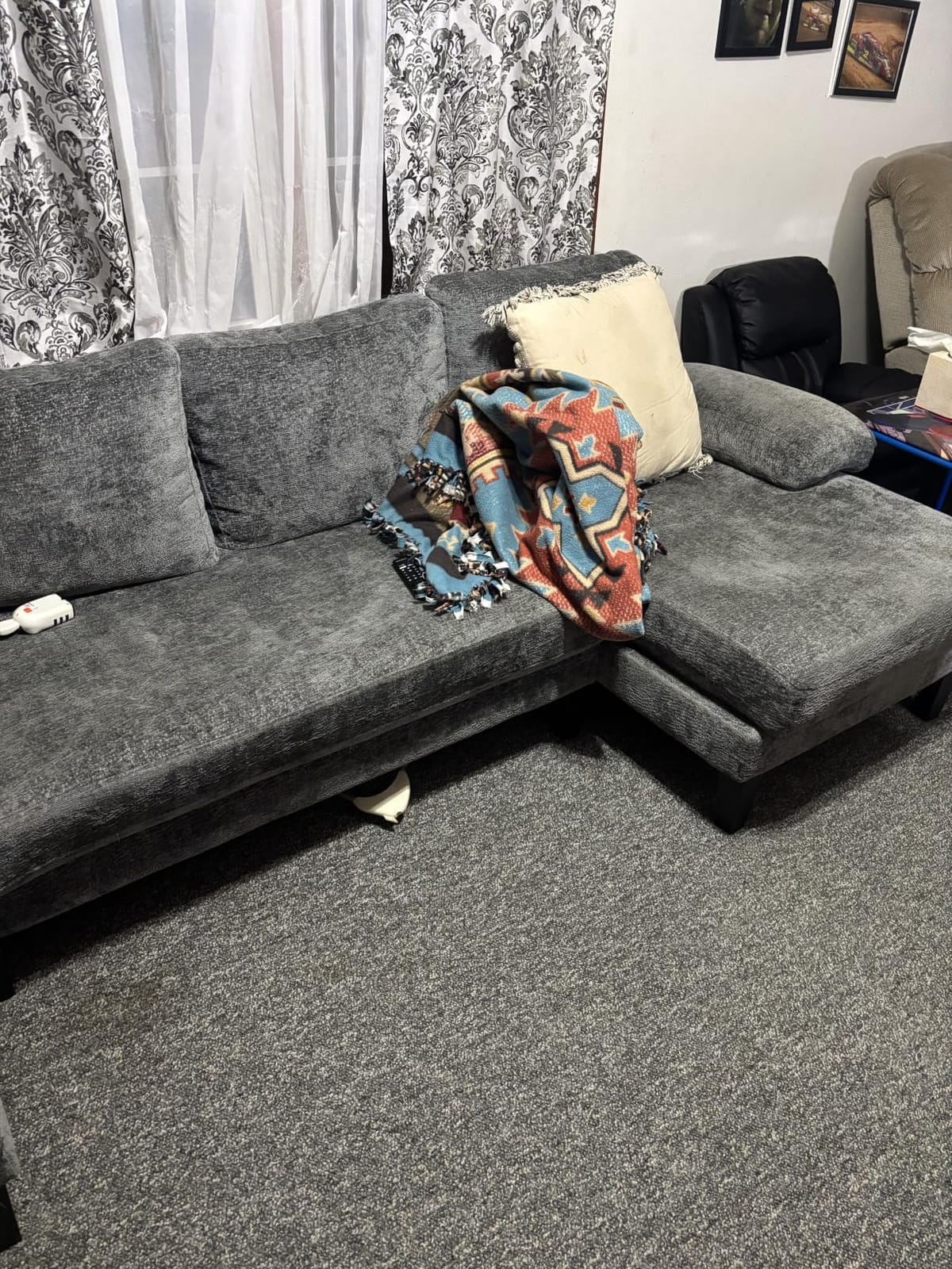 U-Shaped Sectional Couches for Living Room | 112 Inch Modern Sectional Couch | Dark Grey Chenille Sofa with Double Chaise for Apartment customer photo 1