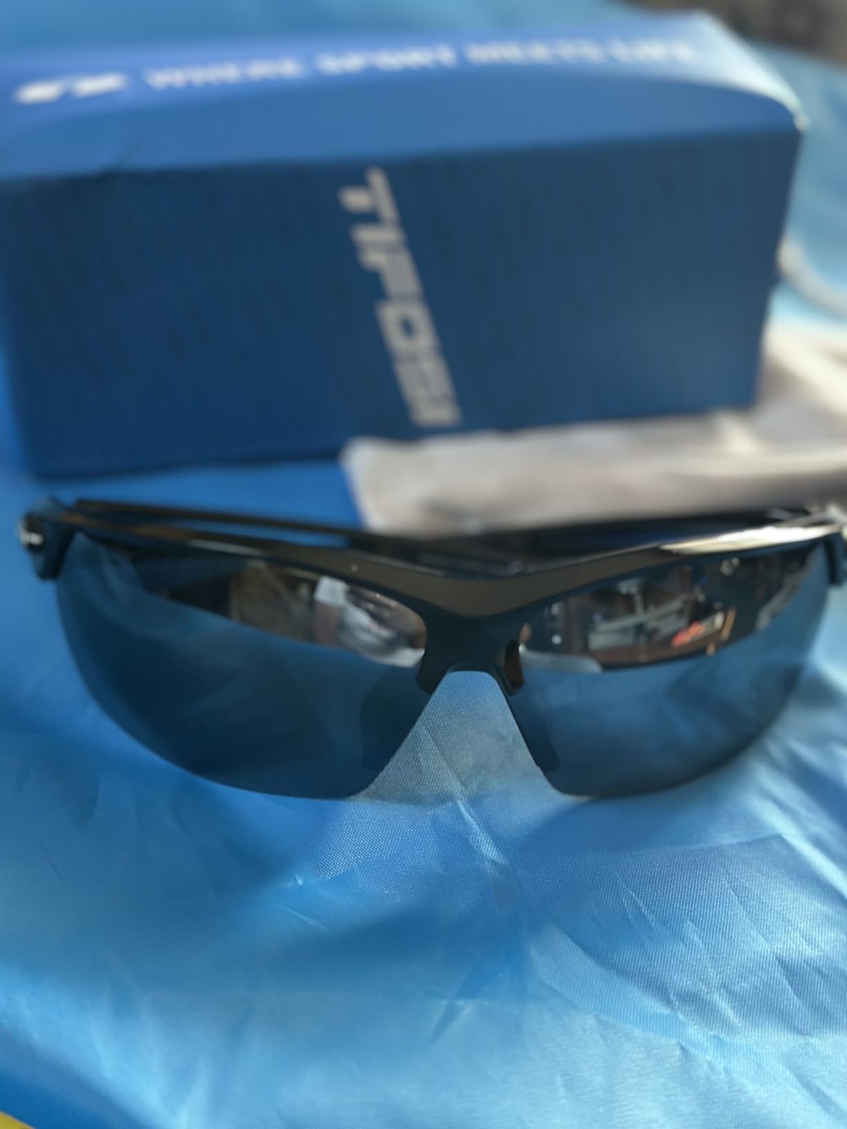 Tifosi Navar Half-Frame Sport Sunglasses - Golf, Running & Pickleball | 100% UVA/UVB, shatterproof polycarbonate. Vented half-frame, hydrophilic nose pads. For golf, running, tennis & pickleball. customer photo 1