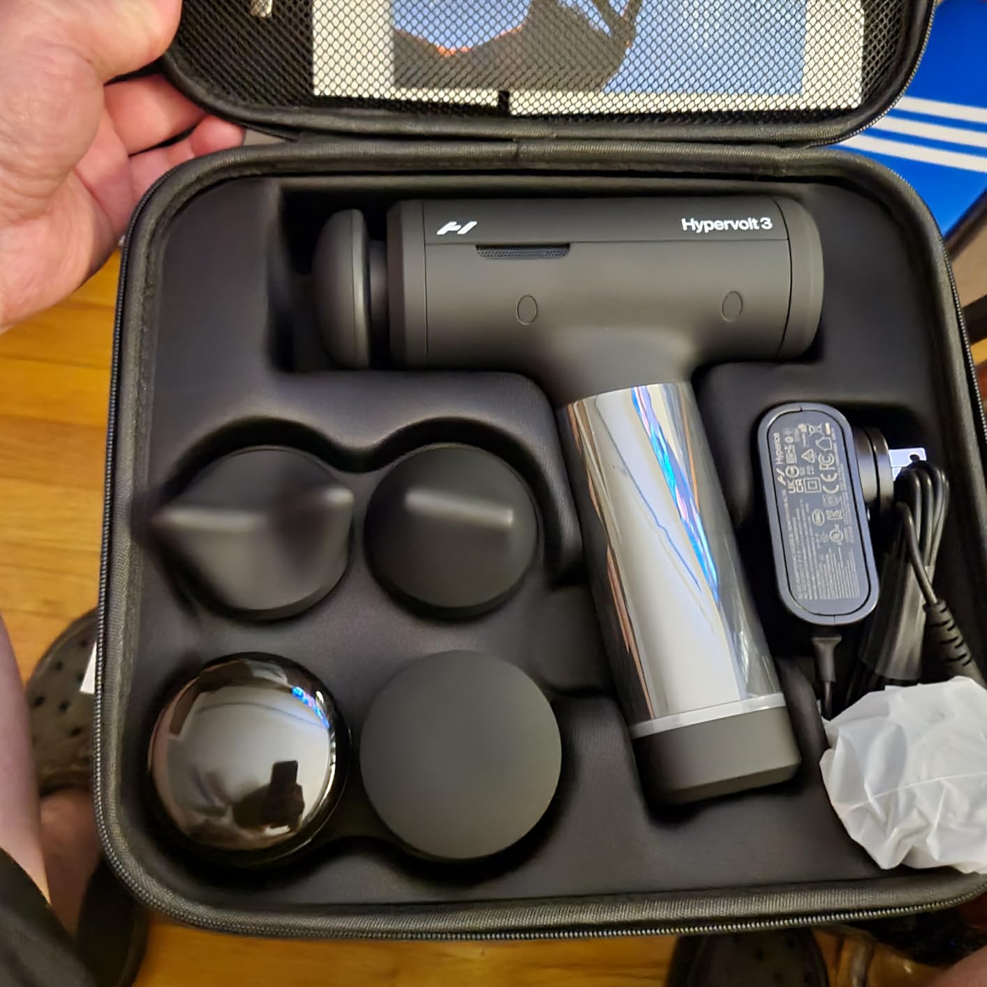 Hyperice Hypervolt 3 Percussion Massage Gun Heated Head Premium Carry Case | Loosen Tight Muscles | Five Speed Control Settings | Quiet Performance | Heated Head | Pressure Sensor Tech | 4 Hour Battery customer photo 1