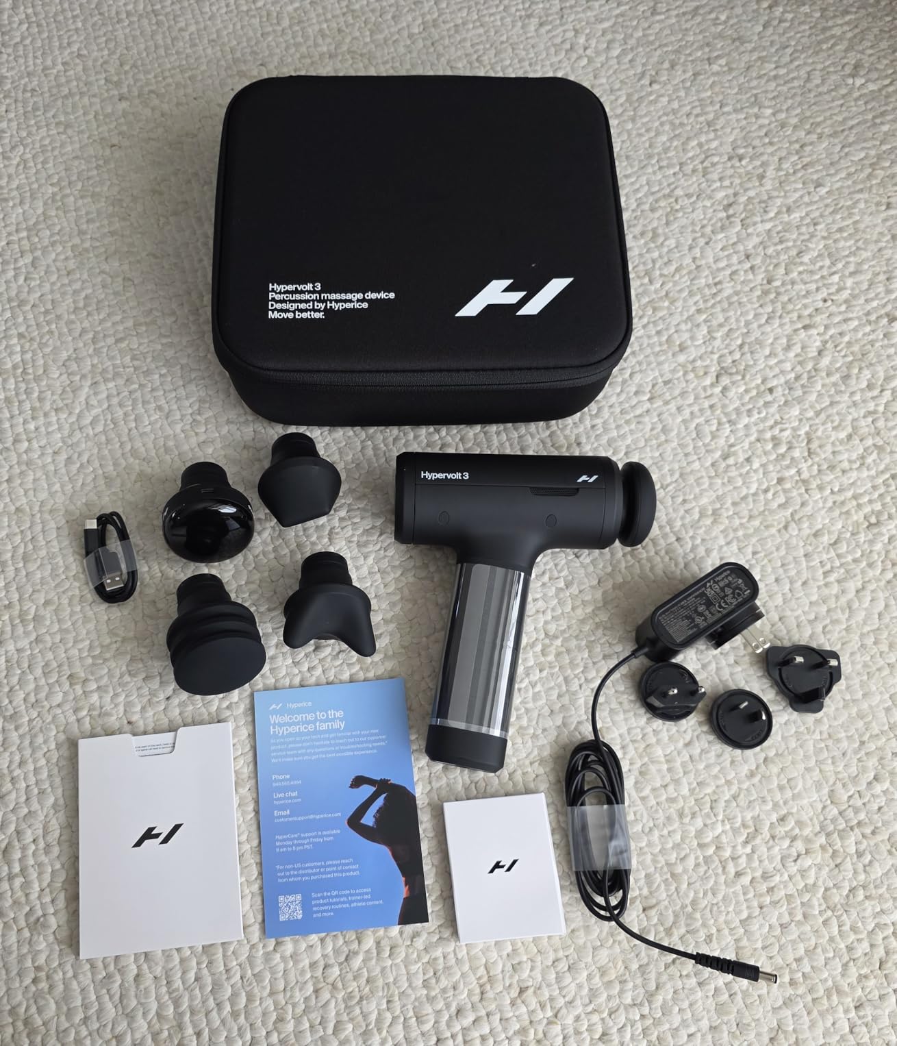 Hyperice Hypervolt 3 Percussion Massage Gun Heated Head Premium Carry Case | Loosen Tight Muscles | Five Speed Control Settings | Quiet Performance | Heated Head | Pressure Sensor Tech | 4 Hour Battery customer photo 2