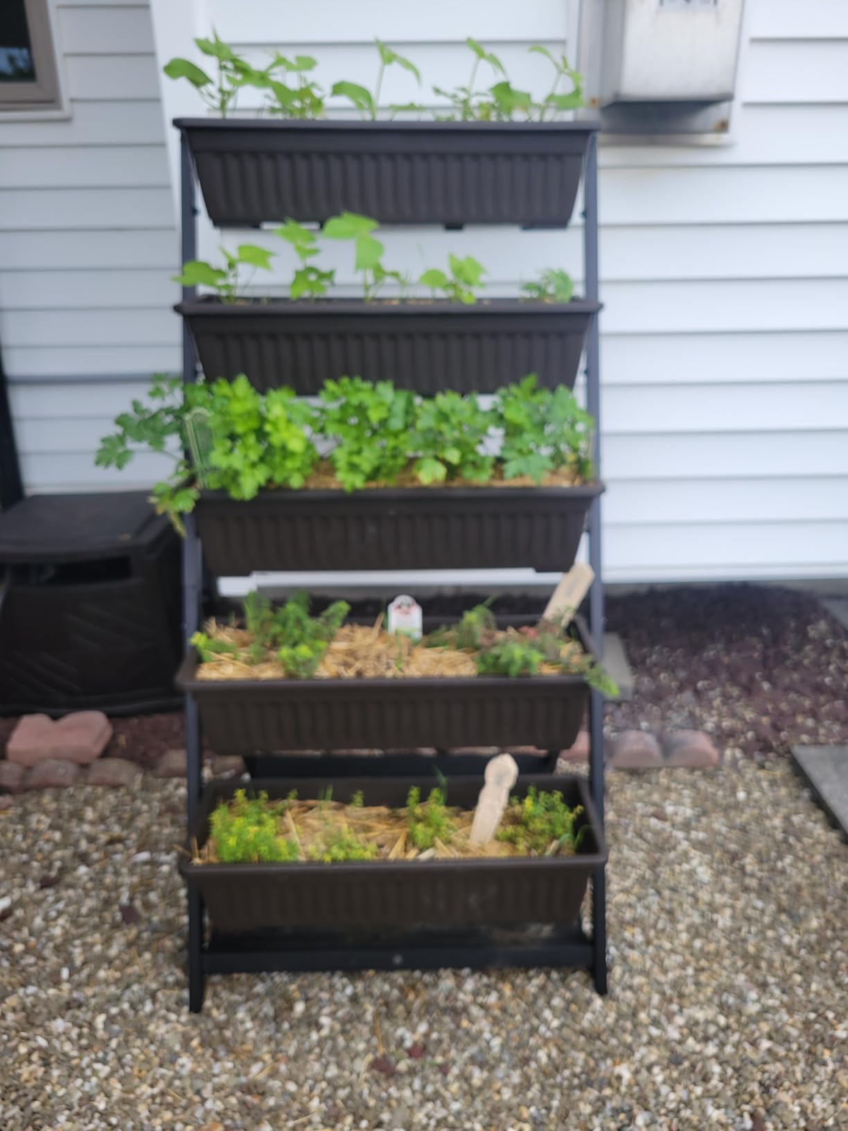 5-Tier Vertical Garden Bed Planter Boxes with Drainage System & Storage Space, Freestanding Vertical Garden Planter with 5 S-Hooks for Plants Vegetables Flowers Herbs in Garden Patio Yard customer photo 1