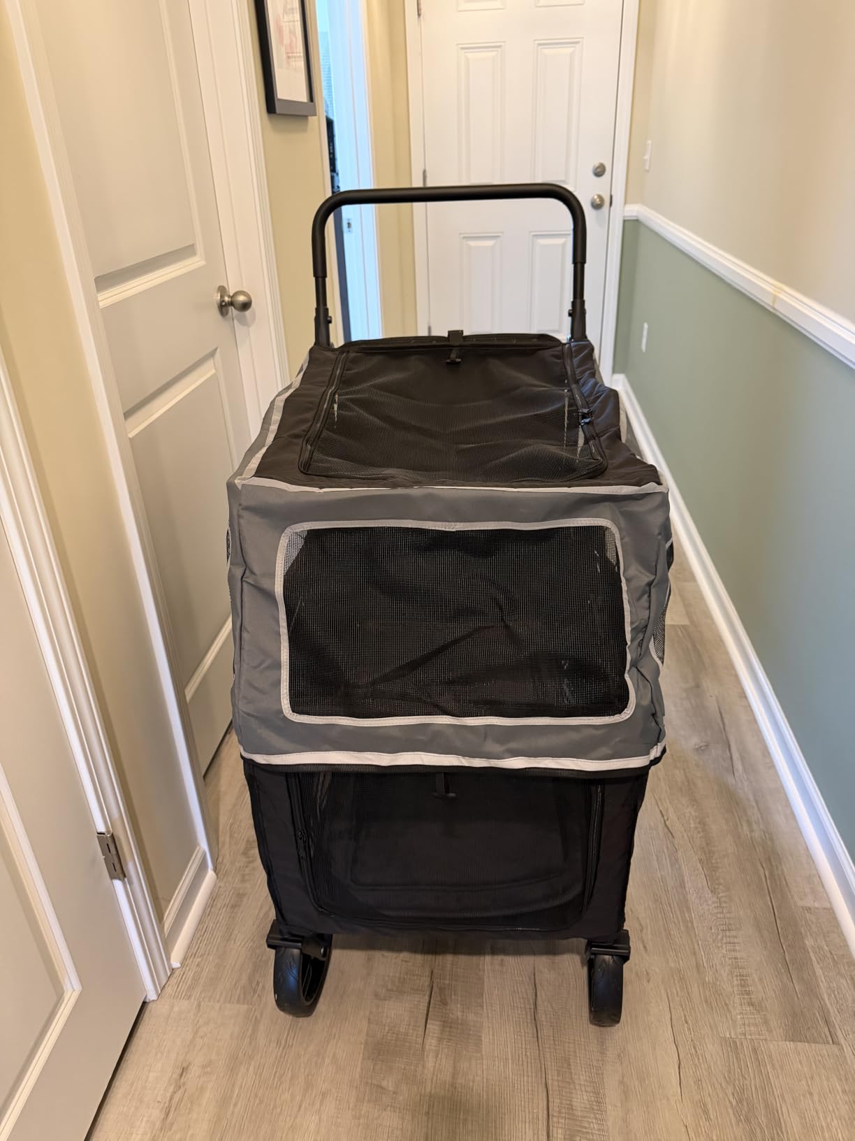Large Dog Stroller for Medium & Large Dogs up to 350 lbs, Foldable Pet Wagon | Rear Ramp for Senior Dogs, Adjustable Handle, Washable Pad, All Terrain Wheels, Breathable Mesh Doors & Multiple Storage Pockets customer photo 2