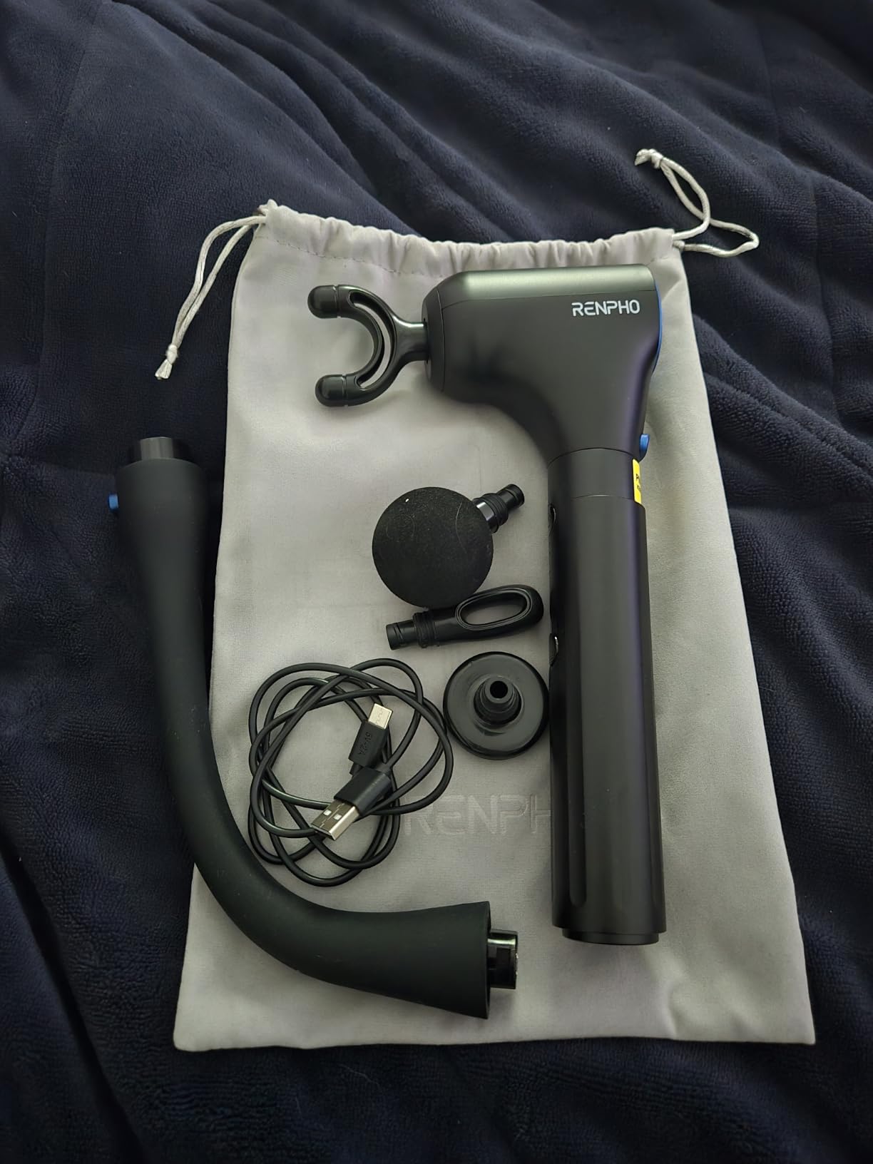 RENPHO Reach Curve Massage Gun with Extension Handle, 4-in-1 Massager | 10MM Deep Tissue, Handheld Back Neck Massager for Soreness, Travel Massage Tool, FSA Eligible HSA, Gifts for Men Women customer photo 1