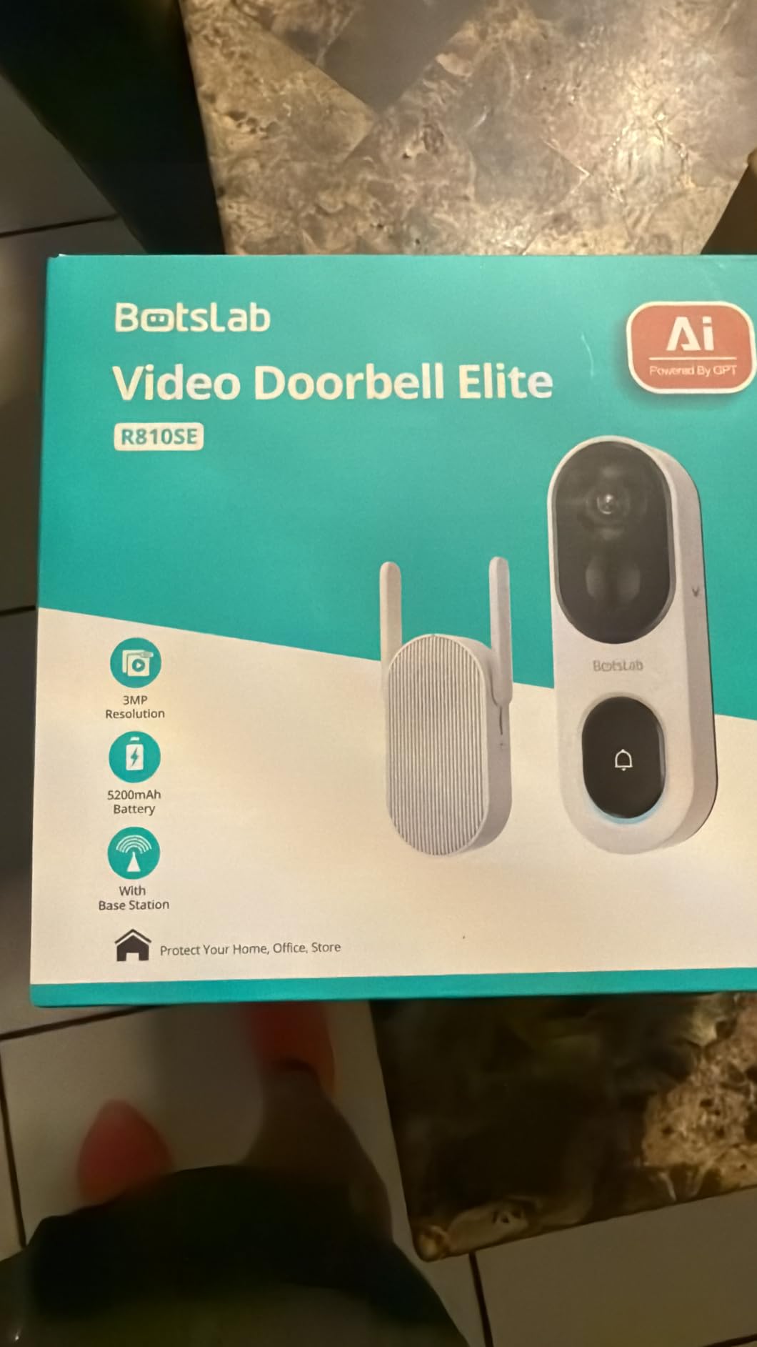 BOTSLAB Solar Powered Doorbell Camera Wireless, No Subscription Required, 2K Video Doorbell with Head-to-Toe View, Package Detection, Human Detection, 2-Way Audio, Easy Installation, 2.4GHz WiFi Only customer photo 1