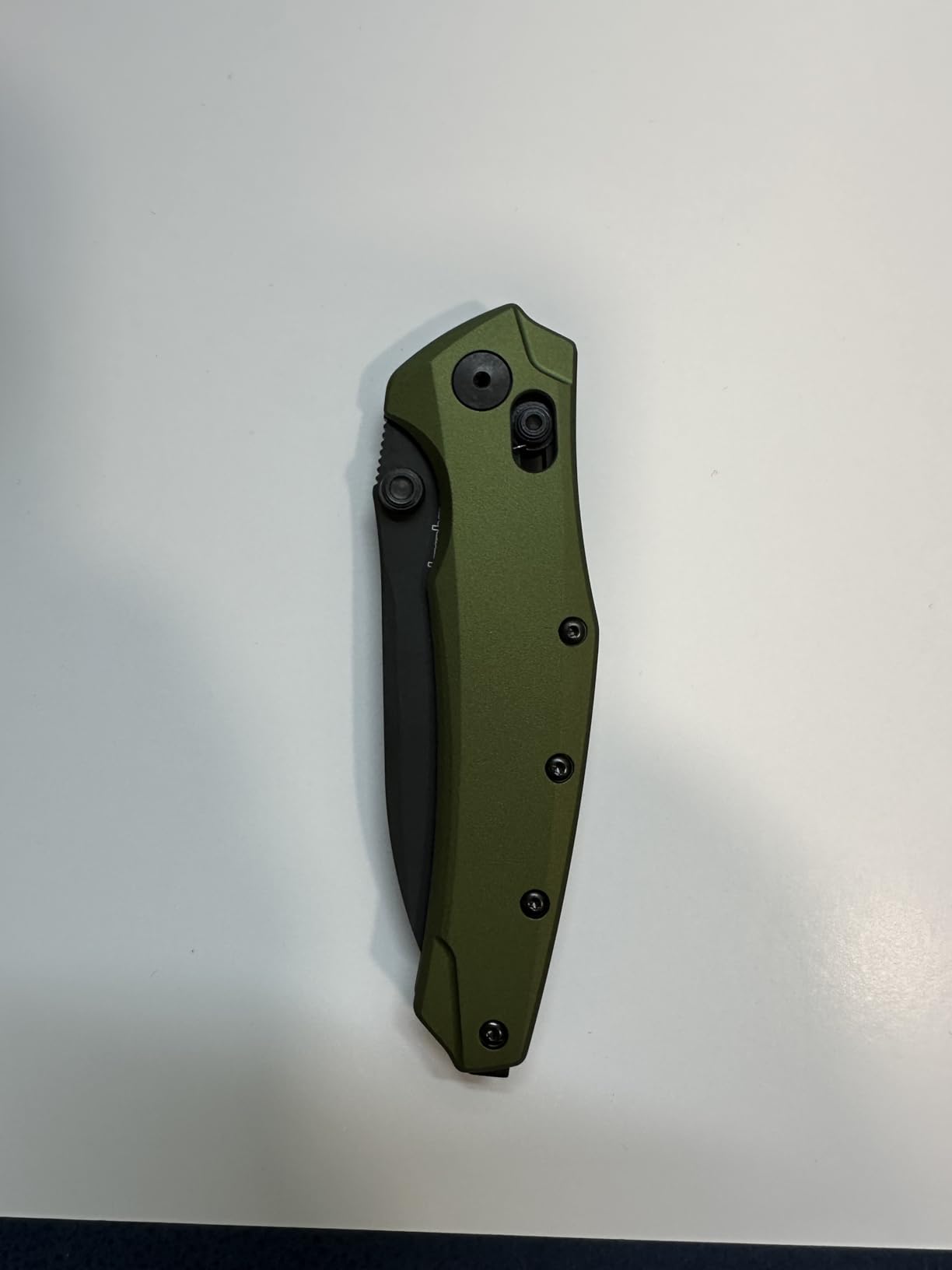 Kershaw Bareknuckle Folding Pocket Knife, 3.5 inch Magnacut Blade, Olive Handle, Duralock Locking Mechanism, Made in the USA customer photo 1