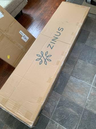 Zinus Jonas Bamboo Platform Bed Frame, Wingback Headboard, Queen | Mid-Century Modern Design, Plush Upholstered Comfort, Sustainable Bamboo, Fits Any Bedroom Style, No Box Spring Needed customer photo 1