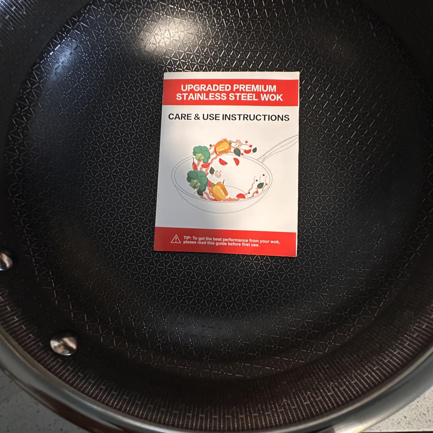 Wok Pan - 304 Stainless Steel Woks & Stir-fry Pans Nonstick - Hybrid 10.8 inch Nonstick Wok with Lid for Induction, All Stoves, PFOA-Free Cookware, Kitchen Essentials, Dishwasher and Oven Safe customer photo 1